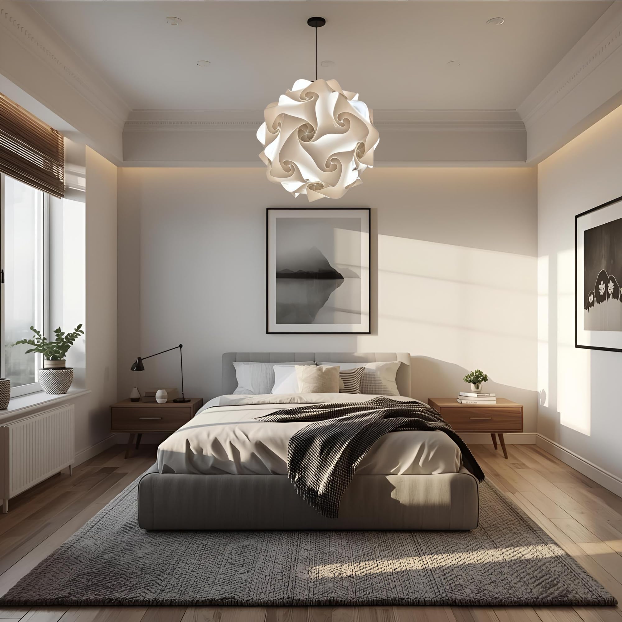 Lampadesign Lampadario da soffitto luminoso soggiorno camera da letto cucina moderno Led Fiocco 35 cm Lampada a sospensione sfera bianca sala pranzo bagno Illuminazione interni Vintage Lampadina led