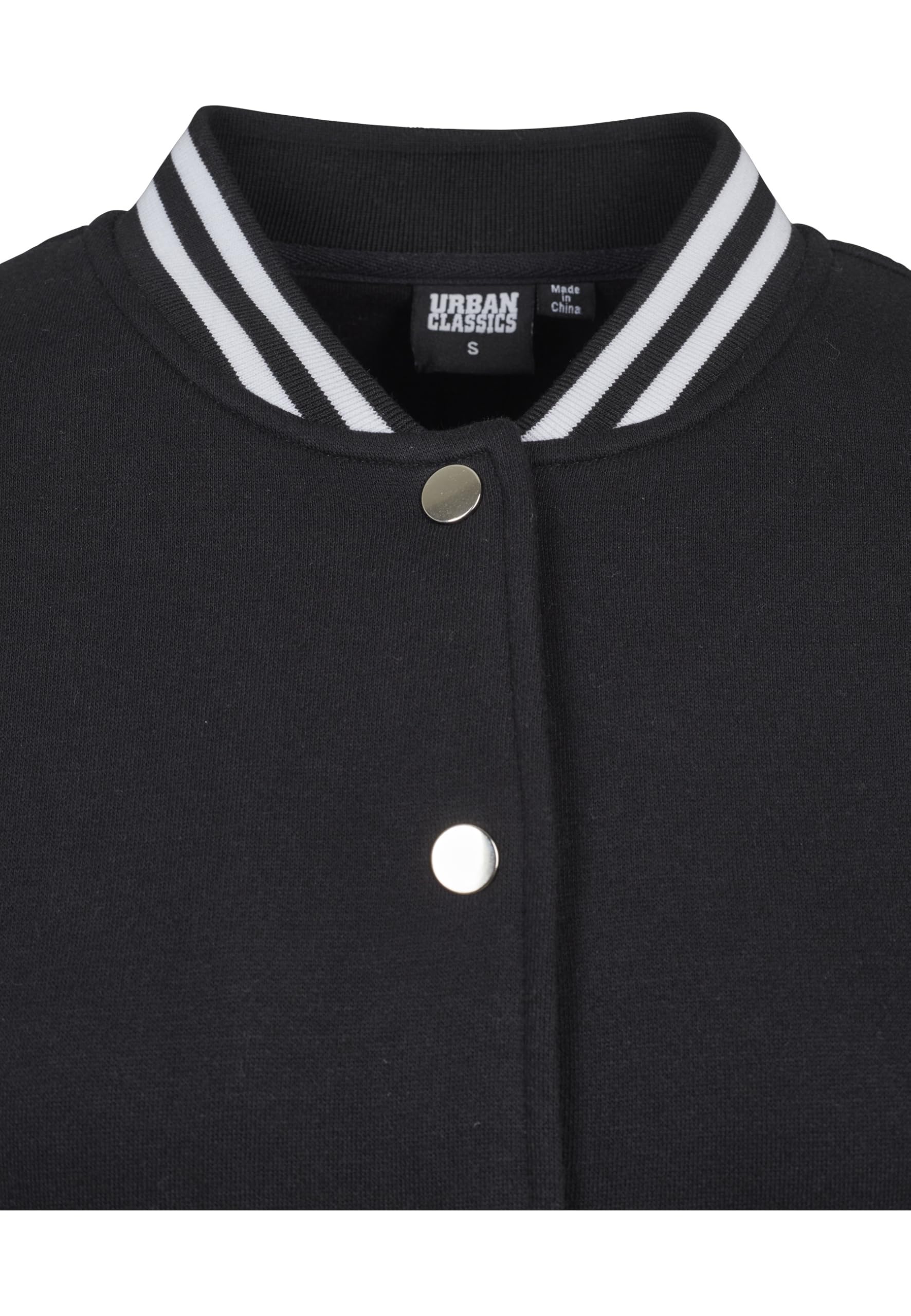 Urban Classics Ladies College Sweat Jacket Donna Giacca in stile College nero/bianco