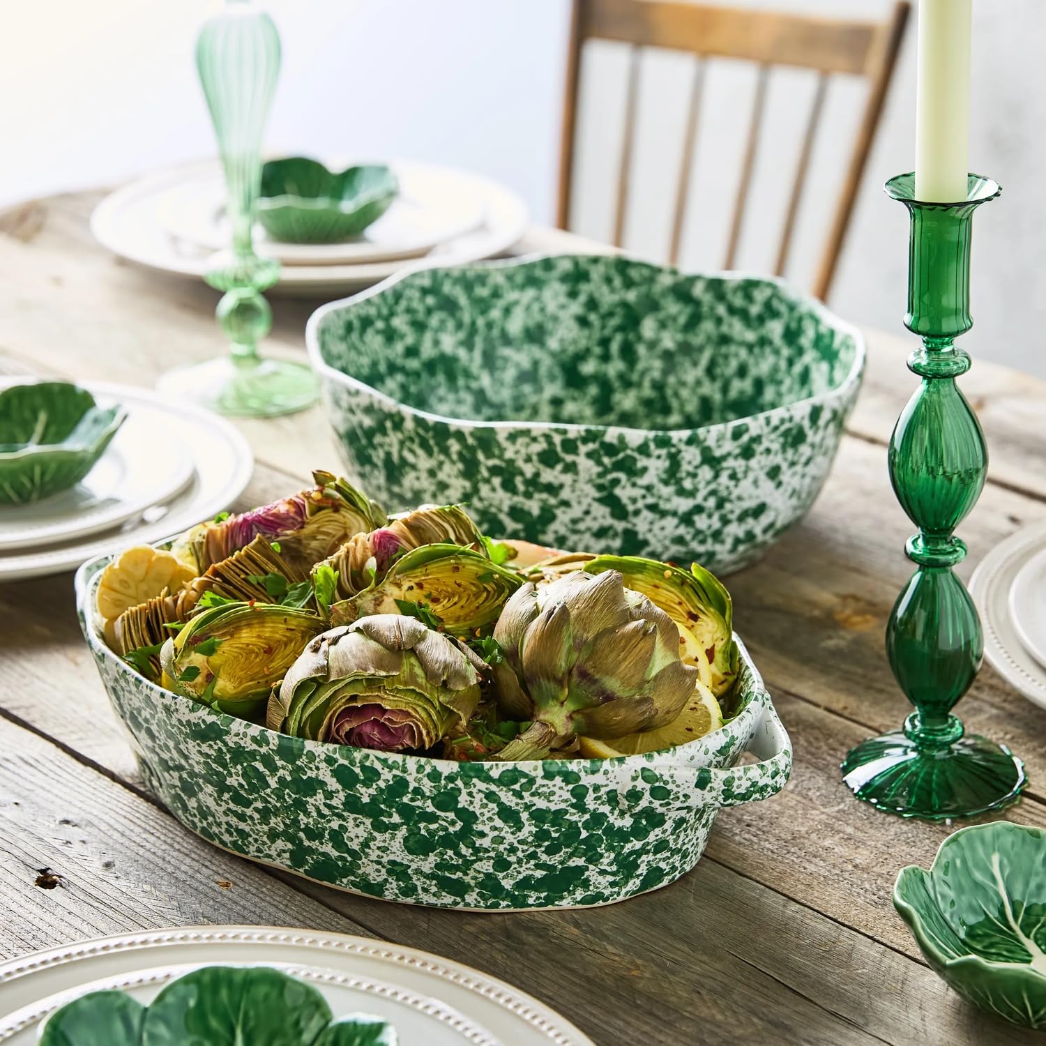 Amazon.com | Sur La Table Stoneware Splatter Design Serving Bowl