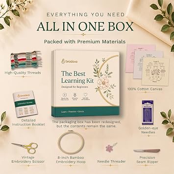 Bradove Hand Embroidery Kit for Beginners