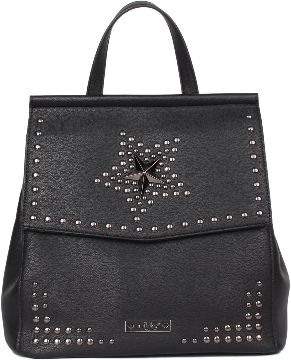 Nikky Women's Star Design with Studs Outlining Casual [Black] Backpack, One Size