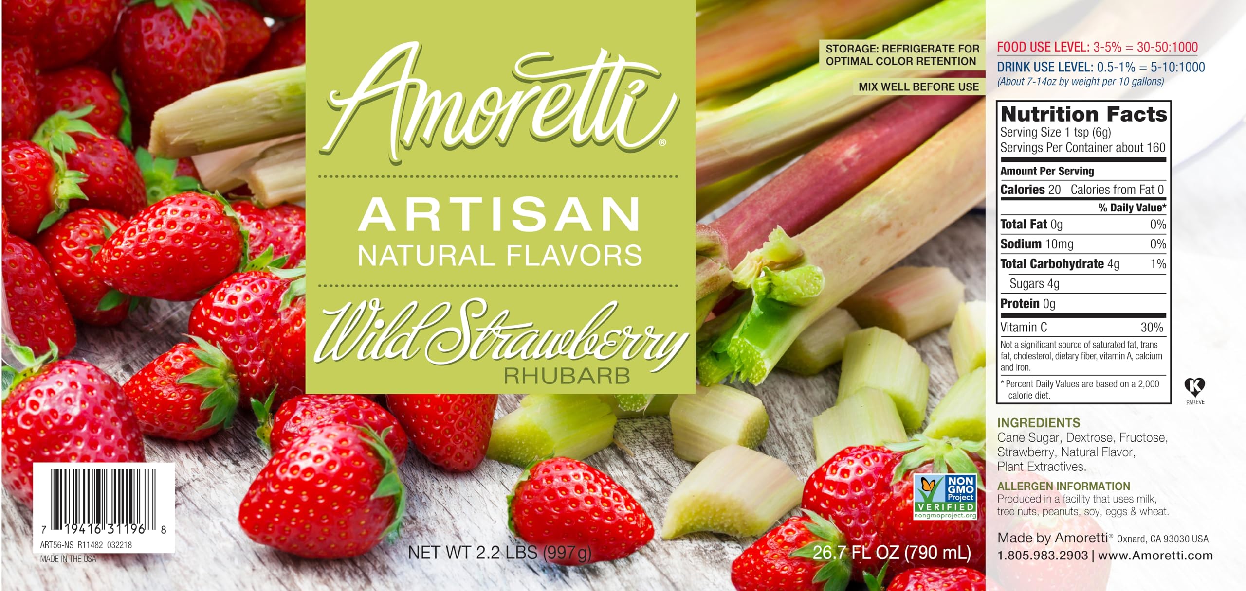Amazon.com : Amoretti - Natural Wild Strawberry Rhubarb Artisan
