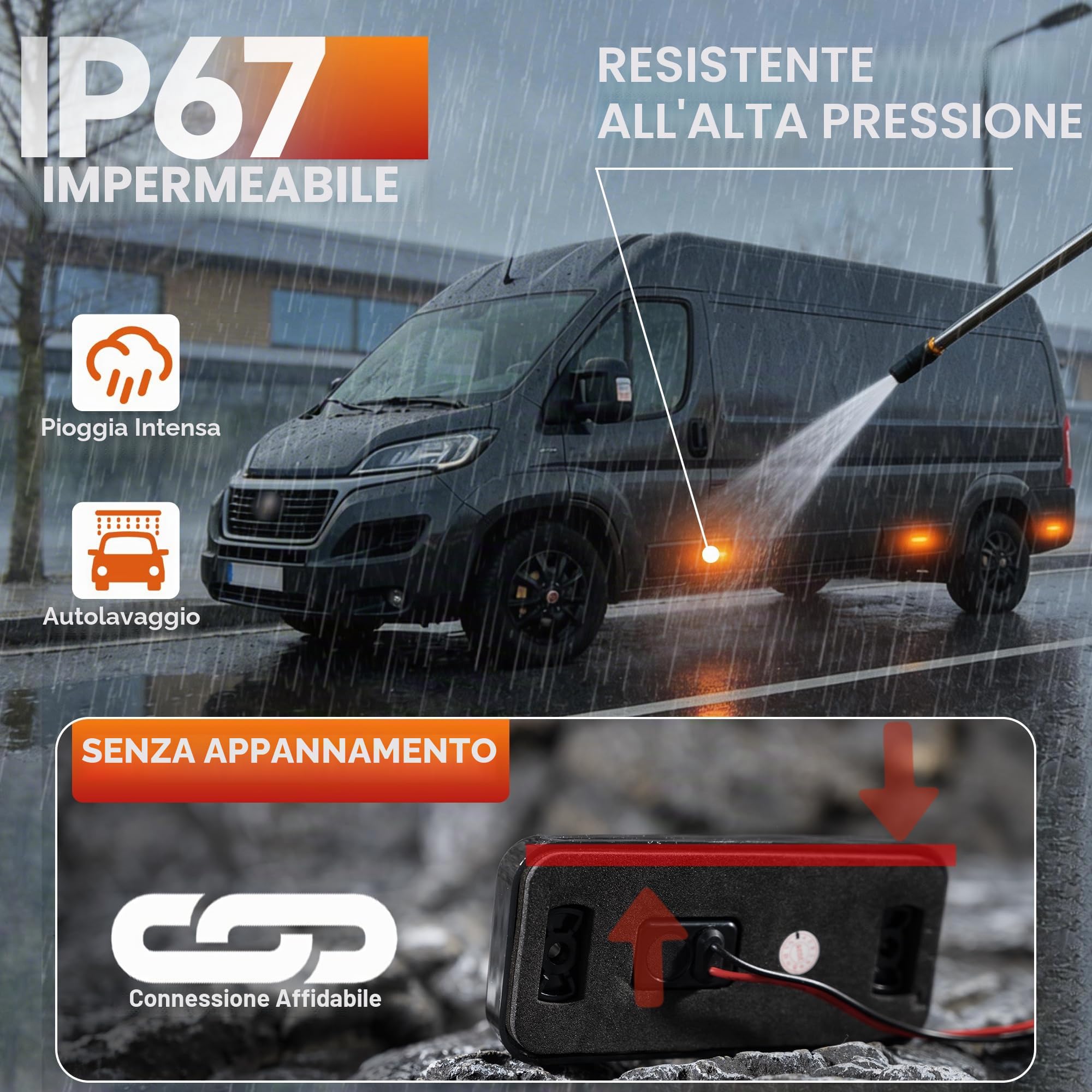 6 Pezzi Indicatore Direzione Laterale LED per F.iat Ducato 250 290 | Citr0en Jumper Peuge0t Boxer 2006-2025, Frecce Laterali Ripetitore, 12-24V LED Blinker Side Marker Lente Fumé Plug Play