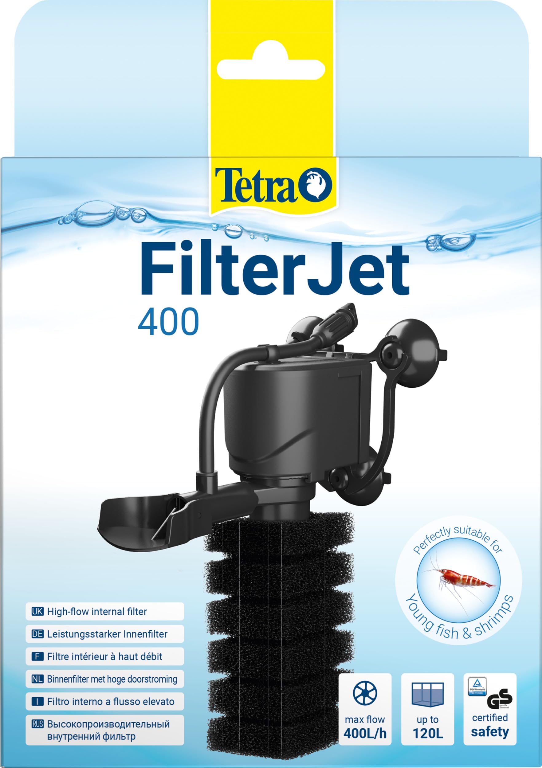 Tetra FilterJet 400 - leistungsstarker Aquarium Innenfilter mit Sauerstoffanreicherung, Aquarium Filter für Aquarien bis 120L