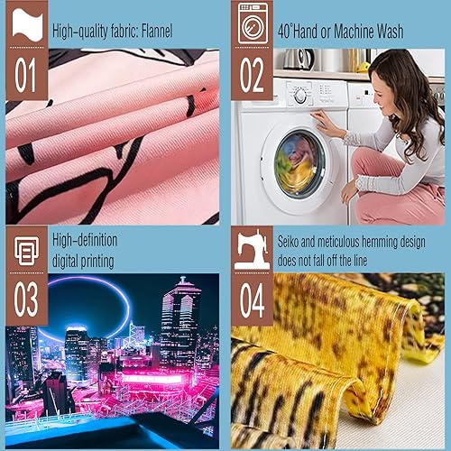 Miniatura 3 de Aidatain Tapiz de neón de ciudad, rascacielos futuristas, japonés 3D Tokio, para colgar en la pared, decoración estética de franela de 60 x 51