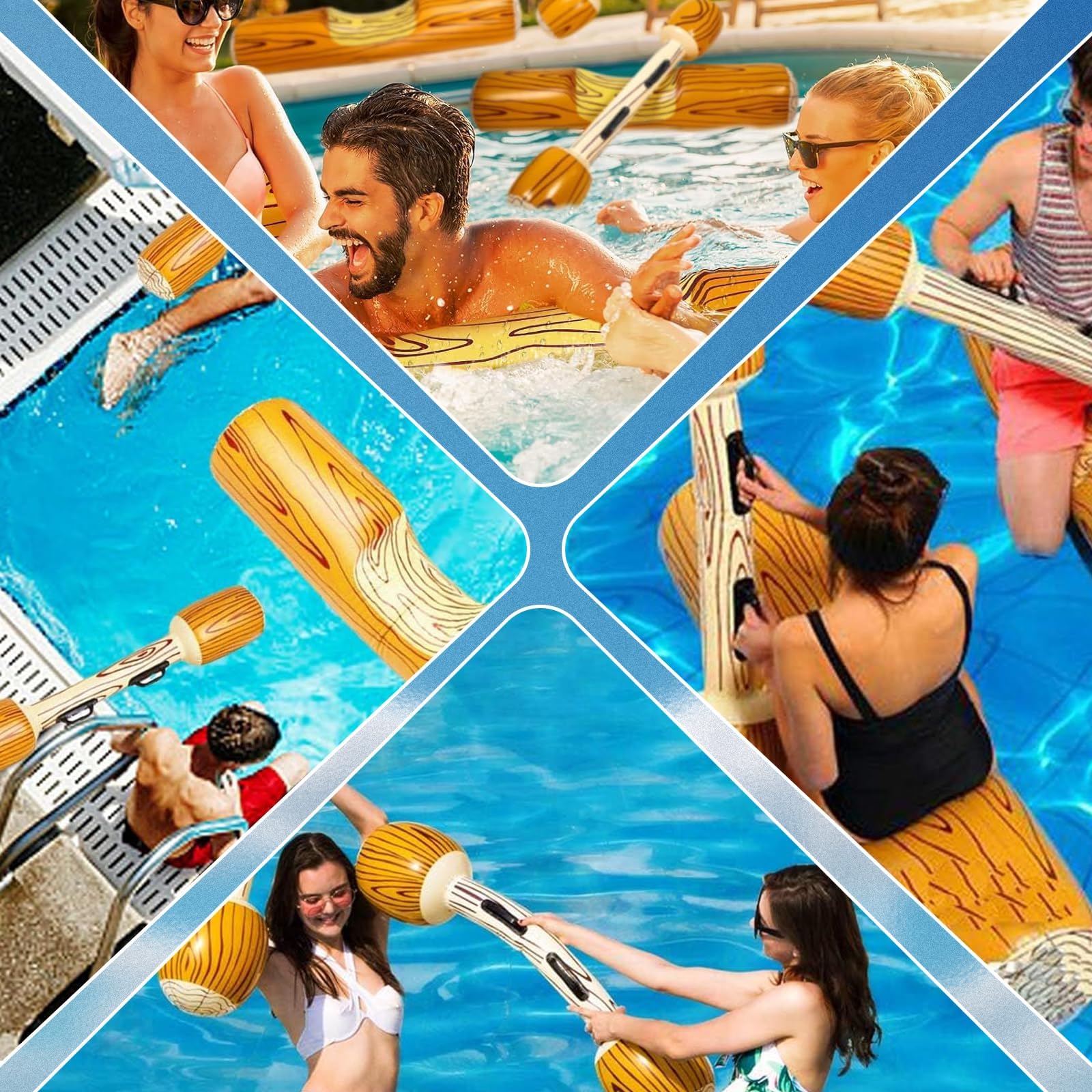 Lot De 2 Matelas Gonflables 4-en-1 Pour Piscine – Hamac D'eau, Transat, Chaise Flottante – été Plage Lac