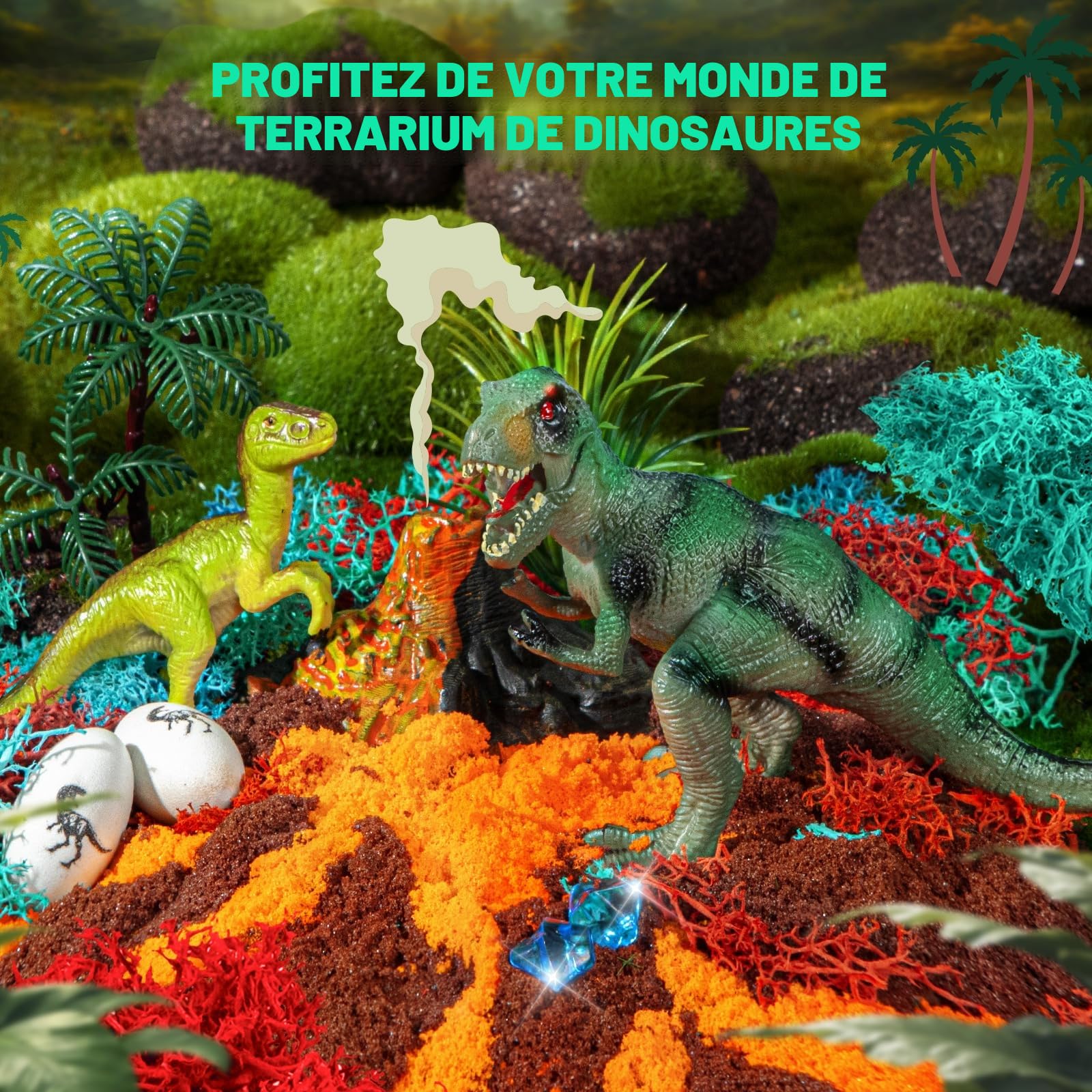RONSTONE Dinosaures Jouets pour Garçons - Kit Terrarium & Cadeaux d'anniversaire pour Enfants de 4 5 6 7 8-12 Ans - DIY Kit Volcan Dino Kits Éducatif Scientifiques pour Enfants