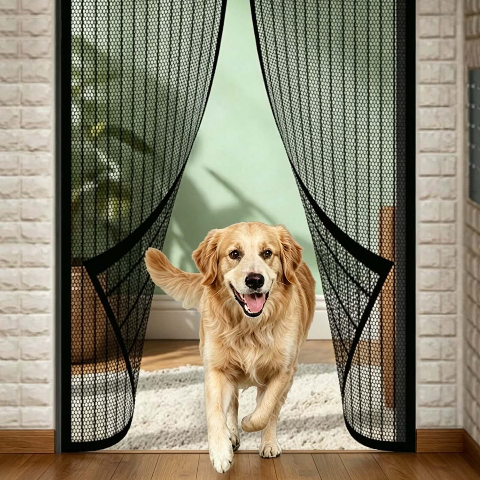 Cortina Mosquitera 151 x 200 cm Cierra Automáticamente, Fácil Instalación sin Taladrar Mosquitera Imantada Puerta Malla Ultrafina Antimosquitos para Salón, Balcón, Negro
