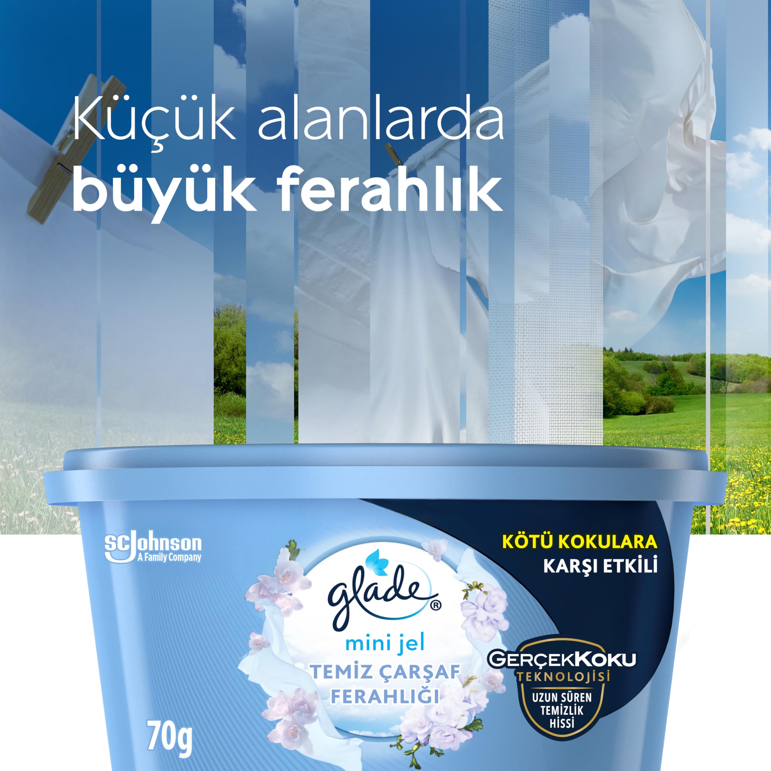 Glade Mini Jel Temiz Çarşaf Ferahlığı, 70 Gr 2li paket