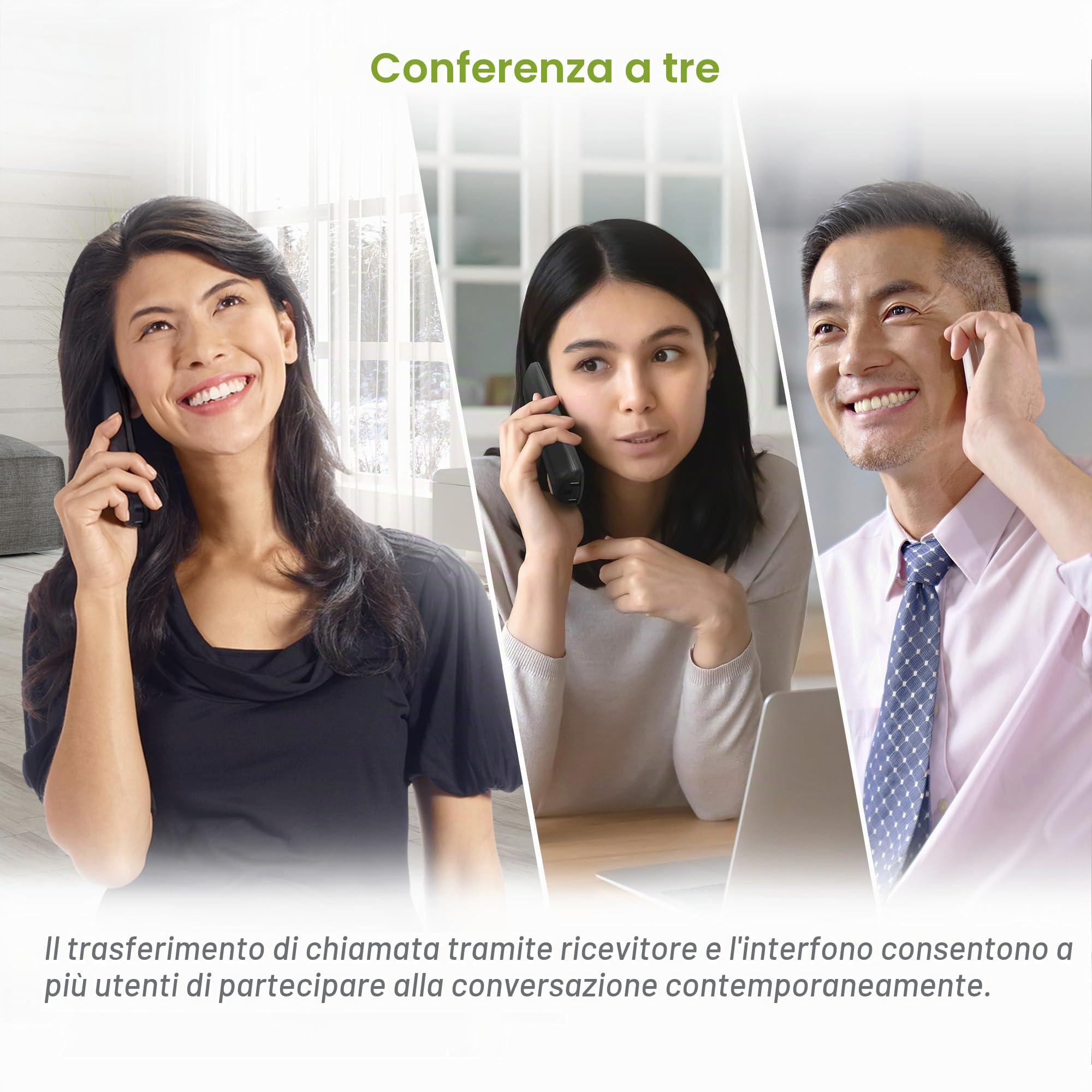 VTech ES2001 Telefono senza fili DECT a 2 combinati con blocco chiamate, amplificatore di volume, ID chiamante/chiamata in attesa,18 ore di autonomia,schermo e tastiera retroilluminati
