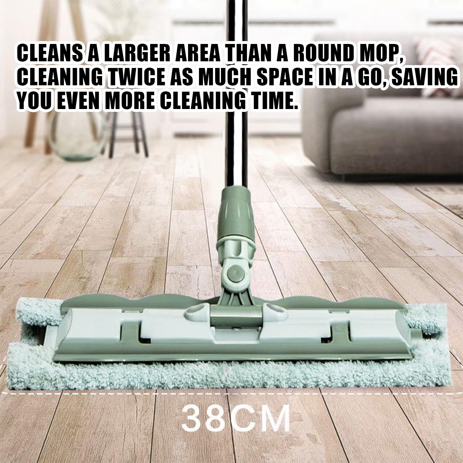 Mopa Plana De Microfibra Fregador Rápido con 7 Almohadillas | Mopa Giratoria 360° con Cabezal Plano Para Suelos Laminados Baldosas Hogar Baño Cocina Mantenimiento Diario