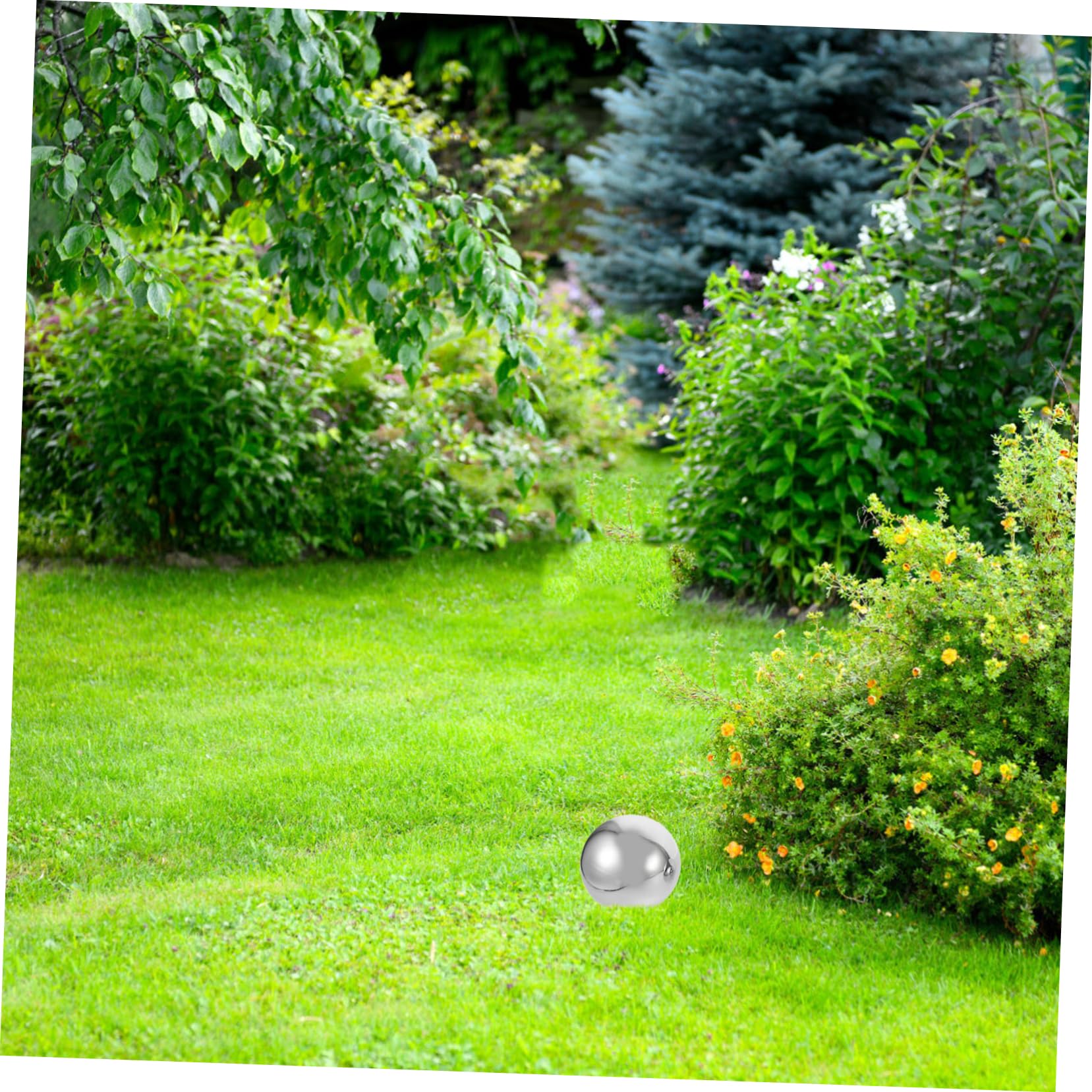 VANZACK 6piezas Bolas de Acero Inoxidable para Jardín, Esferas Reflectantes Huecas Pulidas para Decoración Exterior y Fotografía