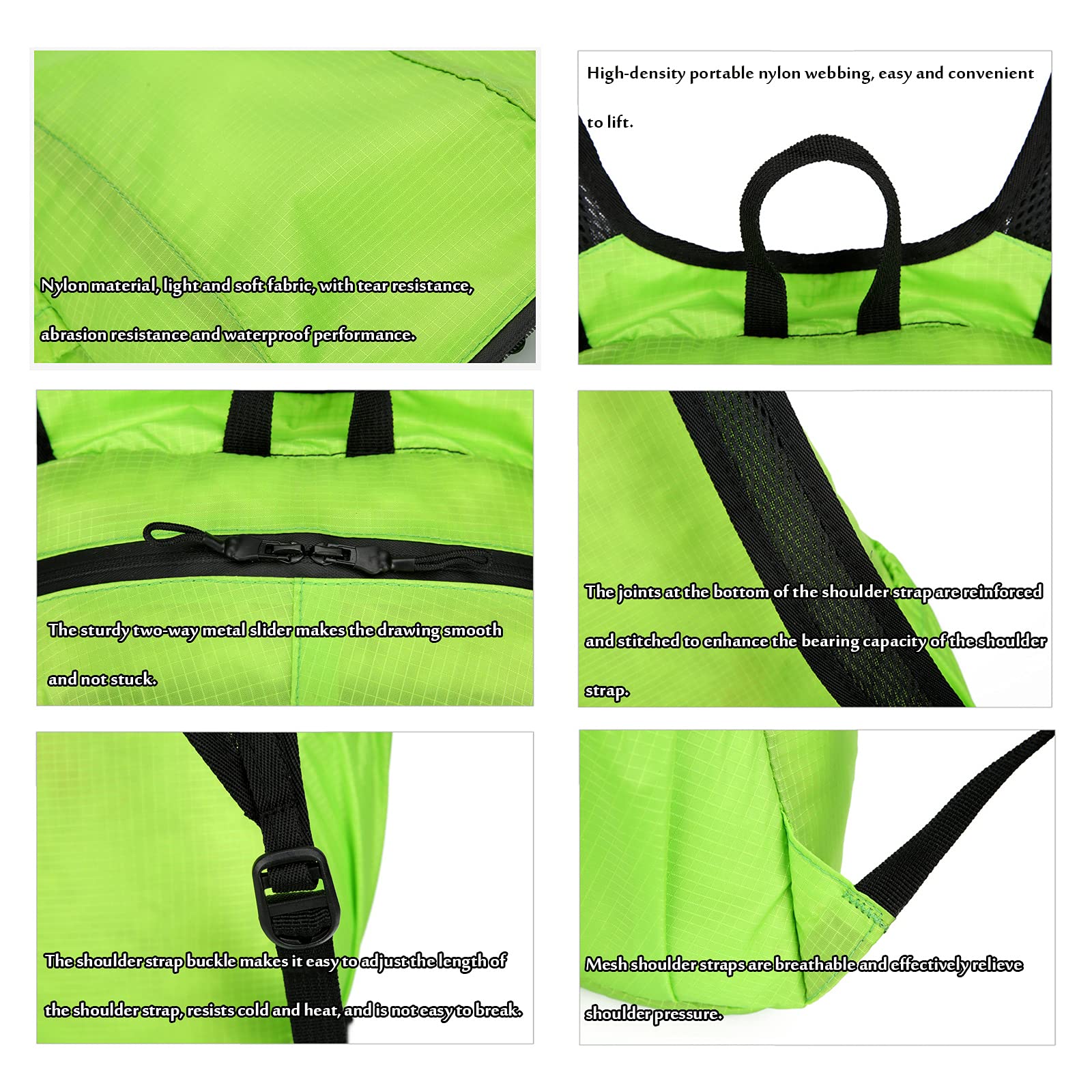 DEARBAG Trekking Pieghevole Ultraleggero, 15L Impermeabile Zaino Da Viaggio Zainetto Piccolo, Impermeabile Multifunzione Zaino da Escursionismo Unisex zaino da viaggio Outdoor (Mimetica Verde