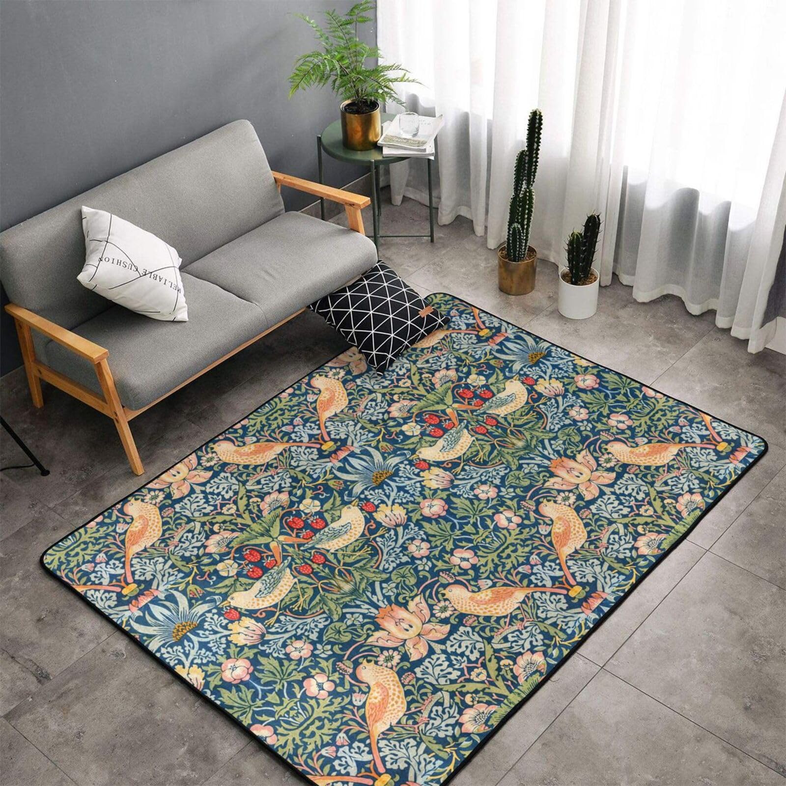 ウイリアムモリスラグベルギー製 花柄カーペット 140x200cm ウイリアムモリスラグベルギー製 花柄カーペット 140x200cm