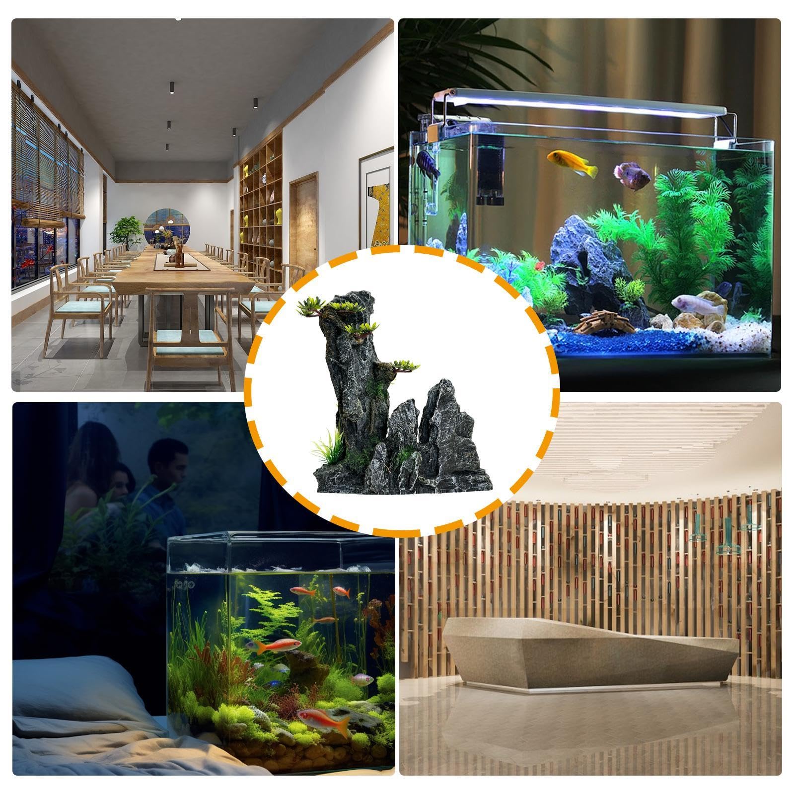 Amazon.co.jp: 水族館の岩の装飾、風景水槽の装飾, 水槽造園石Rockery