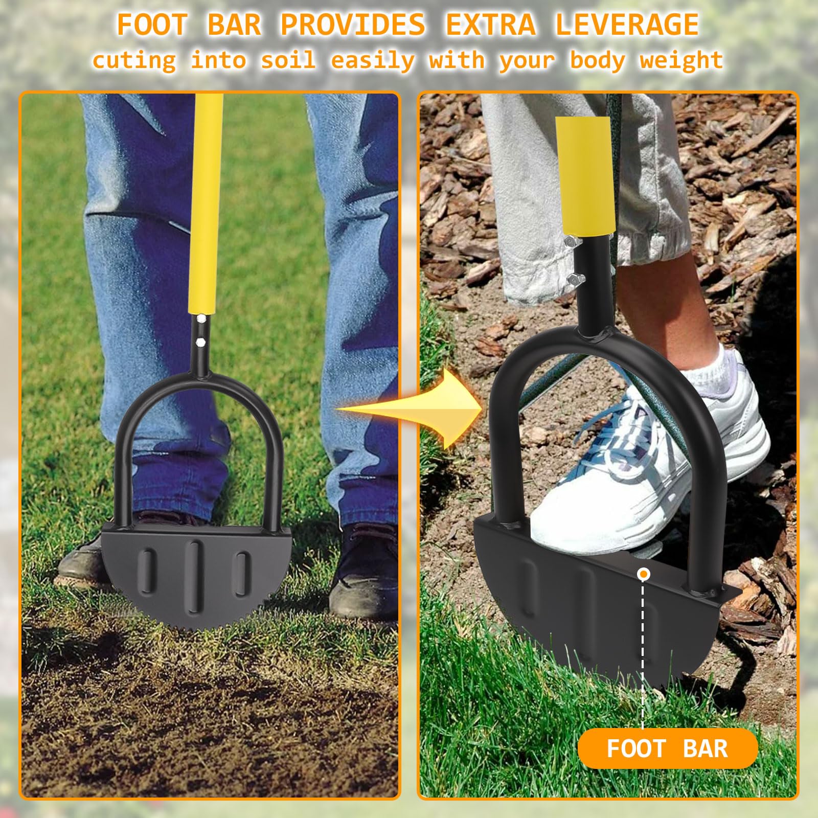 BigKing Herramienta De Borde De Césped Manual, Herramienta De Borde De Jardín, Pala Jardín Para Reparación De Jardines Y Céspedes