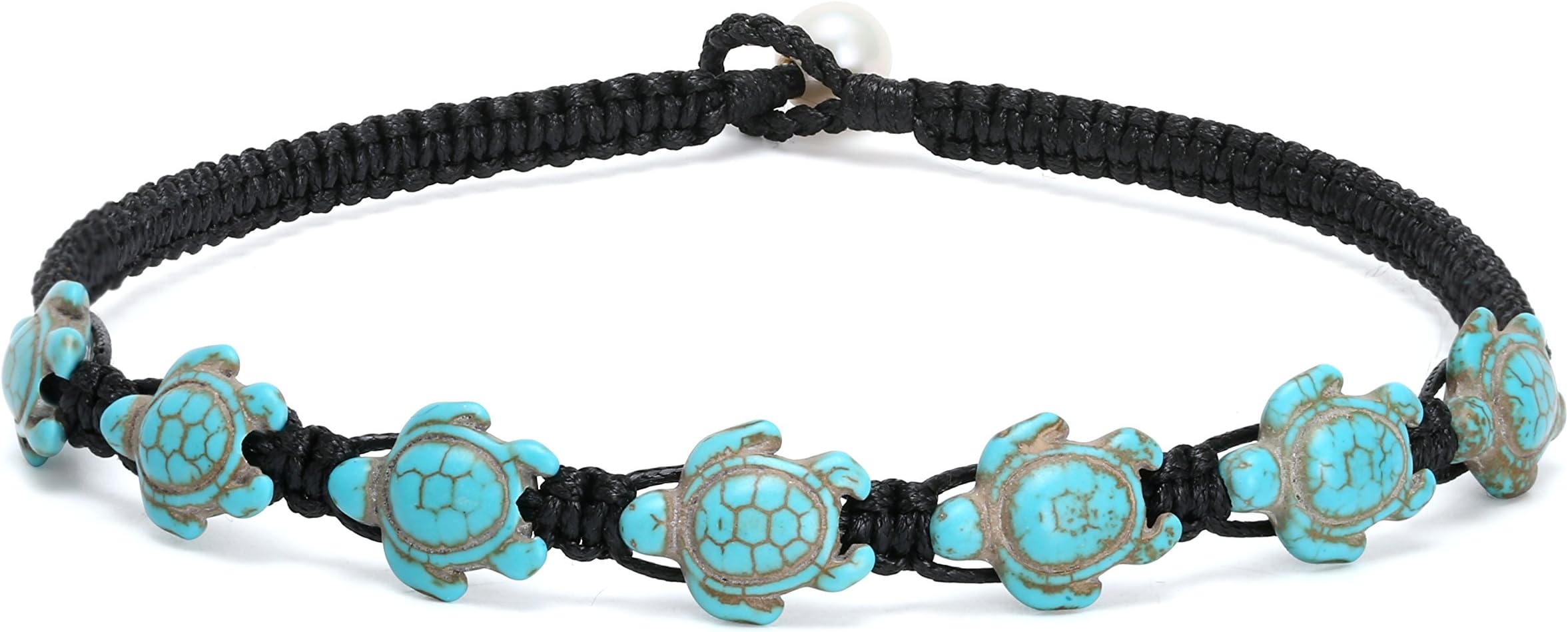 Turtle choker necklace with Freshwater Pearl in Turquoise Choker Sea Turtle necklace handmade Jewelry