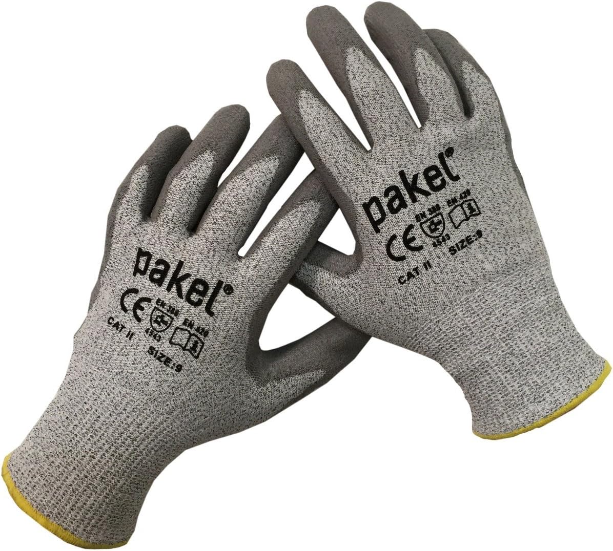 Pakel High Performance En388 CE Level 5 Cut Resistant Knit Wrist Gloves (Size 8 / Medium / 10 Pairs)