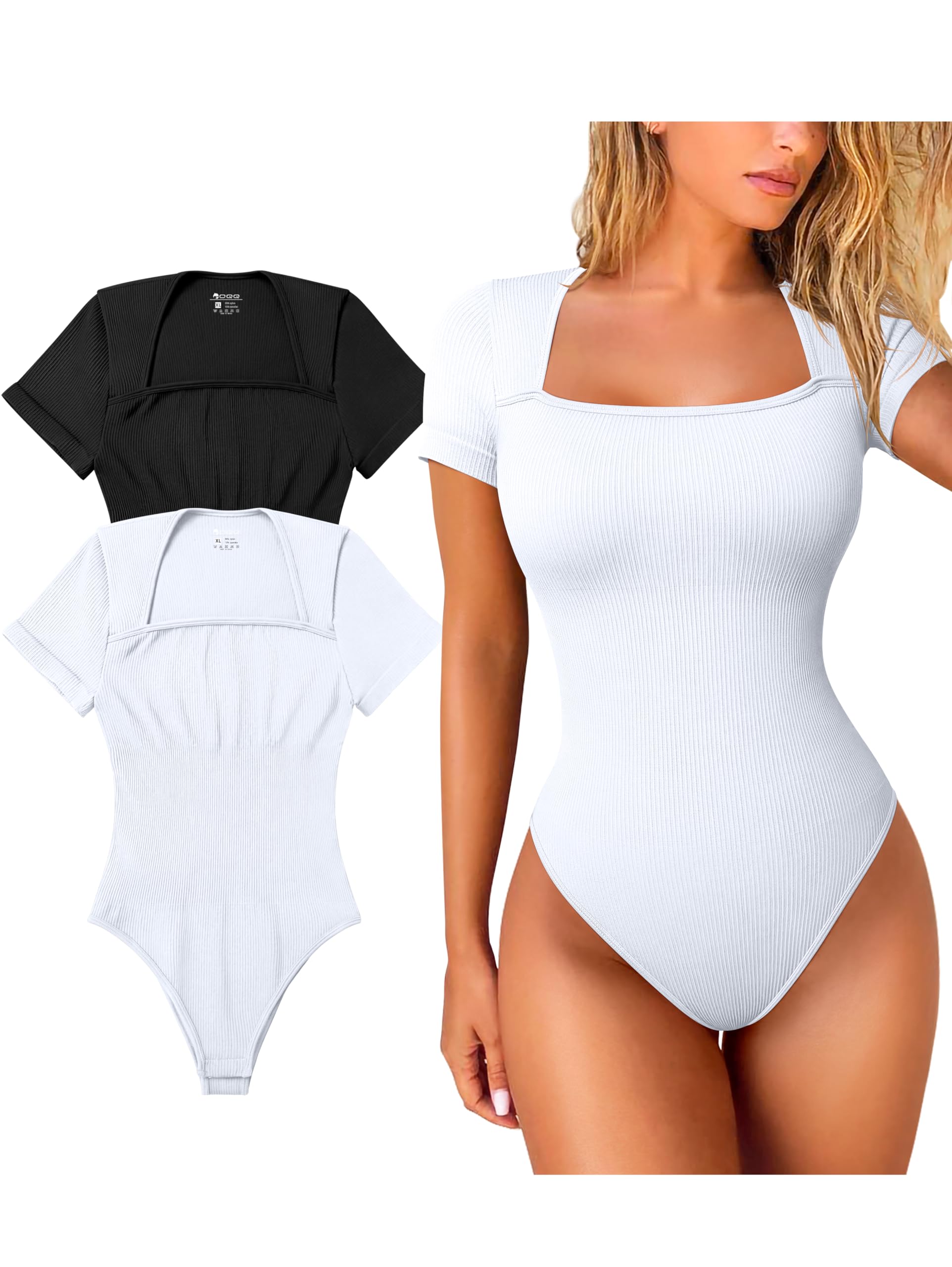 Two Piece Set, Semi-stretch Bodysuit
