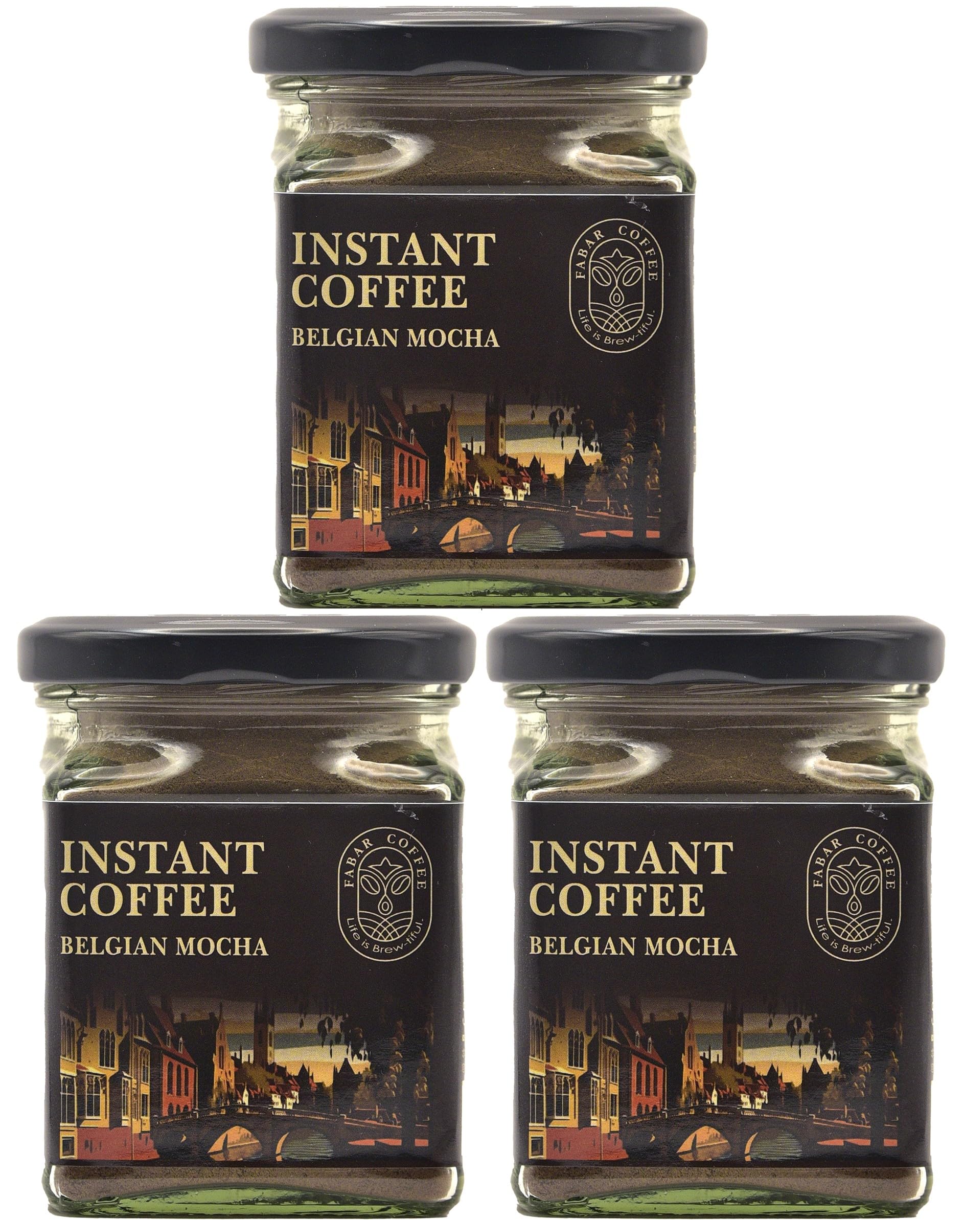 Fabar Coffee Belgian Mocha Arabica Instant Coffee Powder | Rich, Strong & Smooth | Espresso, Latte, Cappucino & Dalgona | Coffee Gift Combo | 50g Glass Jar | Buy 2 Get 1 Free