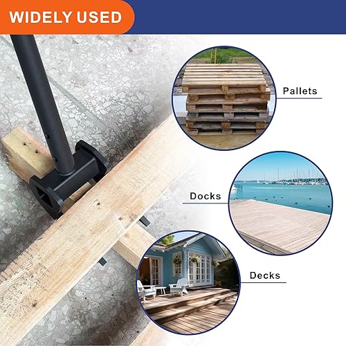 Miniatura 7 de Herramienta de palet Buster, barra de palanca para paletas, herramienta de extracción de tablero de cubierta industrial resistente, sin mango, barra