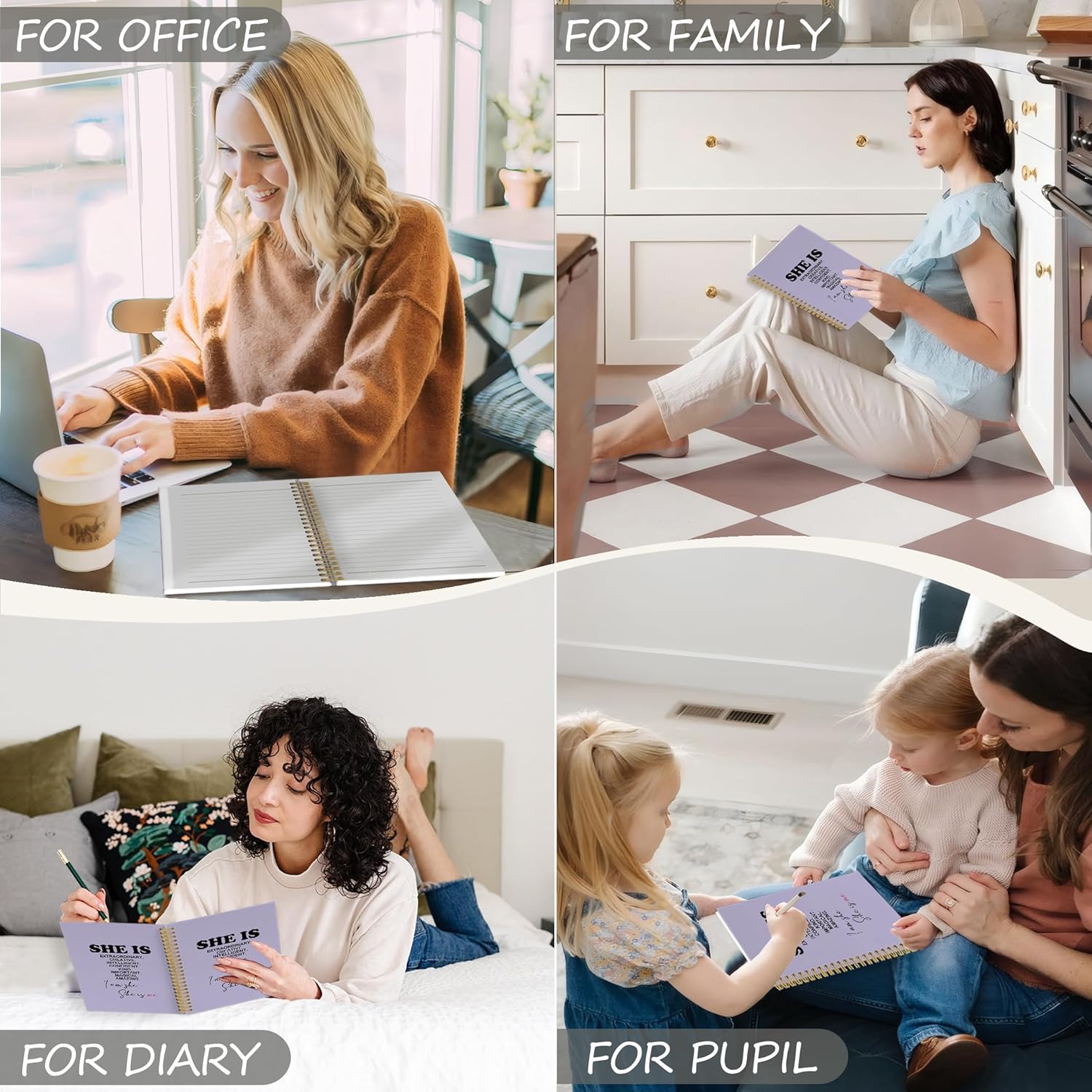 Purple Inspirational Spiral Notebook Journal, She Is Me Self Care Love Notebooks for Note Taking, Inspirational Positive Gifts for Women, Motivational Hardcover Spiral Journal 5.5x8.3 Inches - Image 6