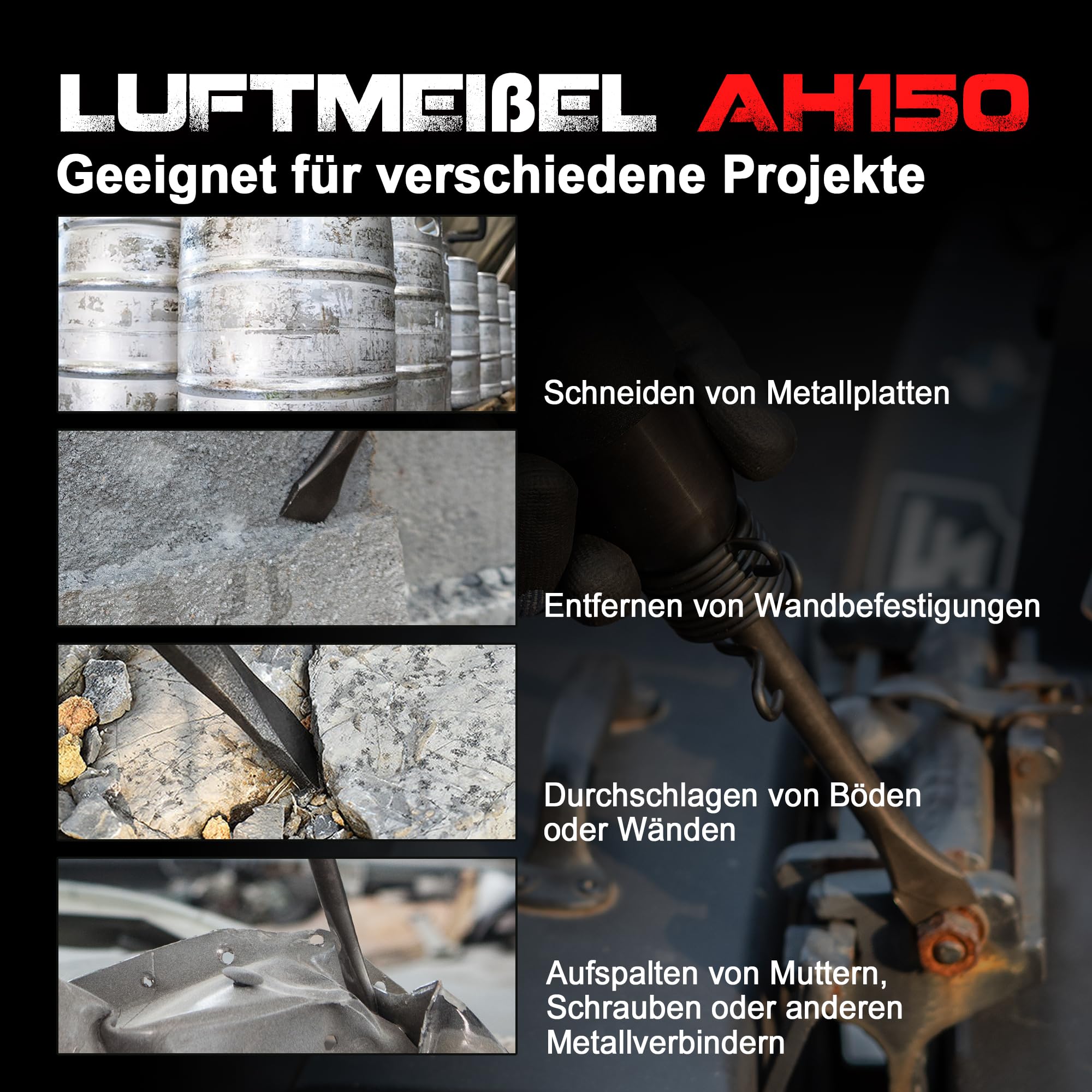 UW-AH150 Kurzrohr-Drucklufthammer-Kit