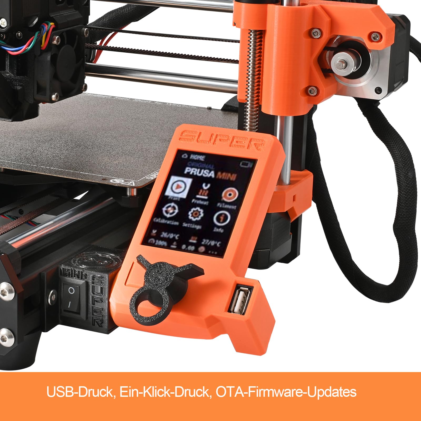 Upgrade Mini+ 3D-Drucker mit Input Shaper, Direct-Drive-Extruder, Vollautomatischer Kalibrierung, Hochgeschwindigkeitsdruck, Ideal für Präzision und Effizienz, Druckgröße 18x18x20 cm