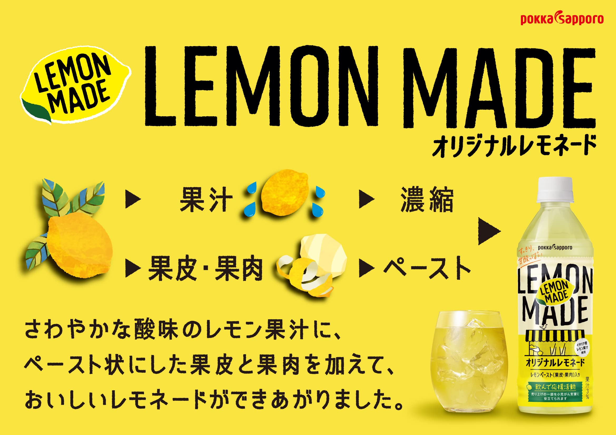 Amazon.co.jp: ポッカサッポロ LEMONMADEオリジナルレモネード 500ml 