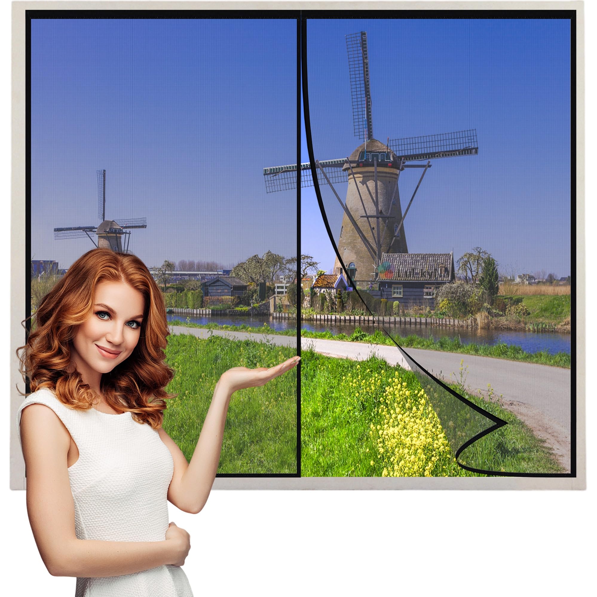 Luckyna Black Magnetic Fly Screen Window 55X115cm Magnetic Fly Screen Window Screen Mosquito Net Insect Net Mesh For All Kinds Of Window