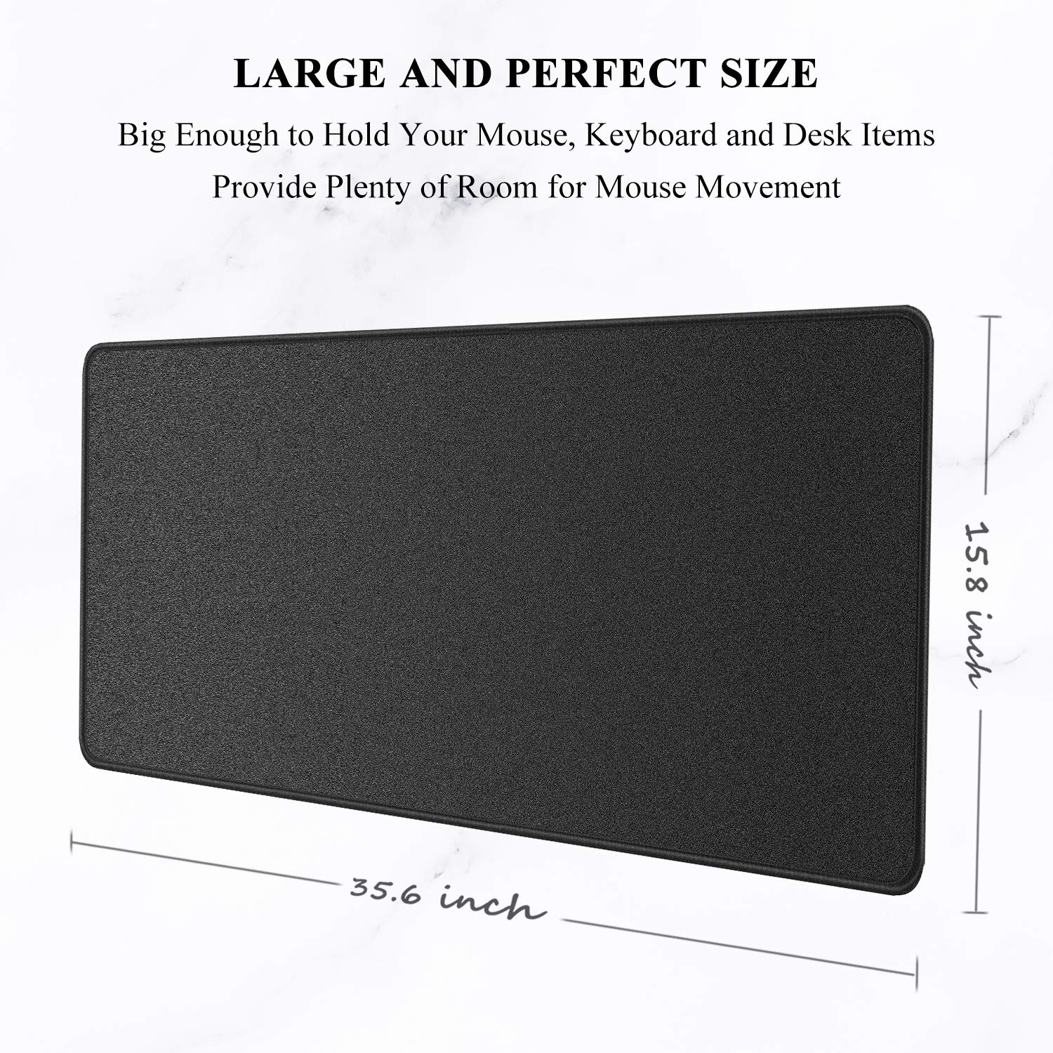 Auhoahsil Tappetino per mouse esteso, grande, XXL, tappetino per mouse da gioco, 88,9 x 38,1 cm, impermeabile, con bordi cuciti, antiscivolo, per computer portatile, tastiera wireless per ufficio e