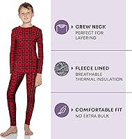 Vista 112 de Rocky Ropa interior térmica para niños, ropa interior larga para niños, capa base para clima frío/esquí Jade