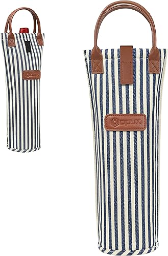 Miniatura 8 de opux Bolsa de vino individual para botella, bolsa térmica de viaje para regalo de picnic, playa, portátil, con relleno térmico, para mujeres,