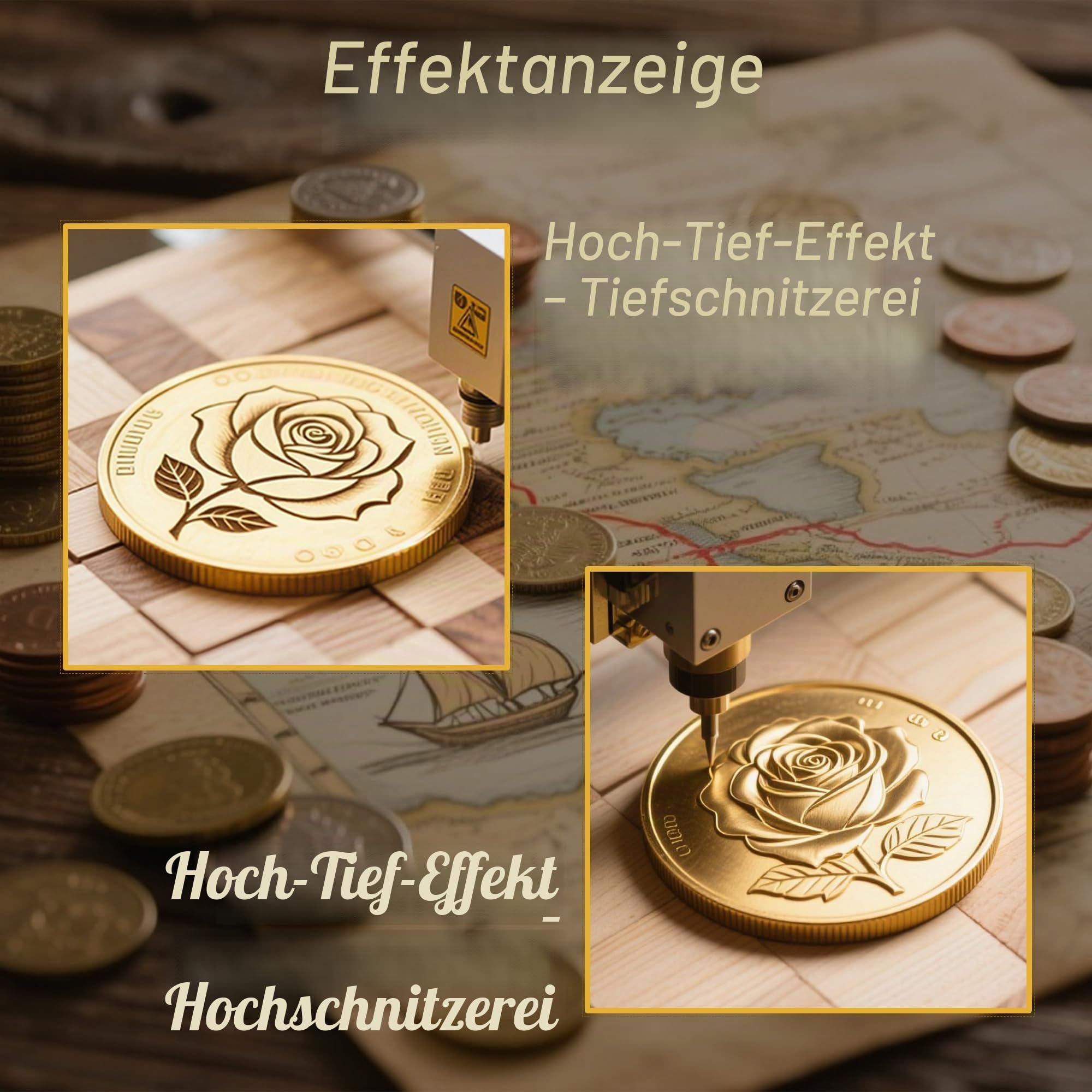Messingmünzen, Rohlinge, 3 mm dick, benutzerdefinierte Herausforderungsmünze, 40 mm Gewindekante, Acryl-Schutzbox für Lasergravur, DIY-Geschenke, Sammelzubehör (3 mm Messing), 20 Stück