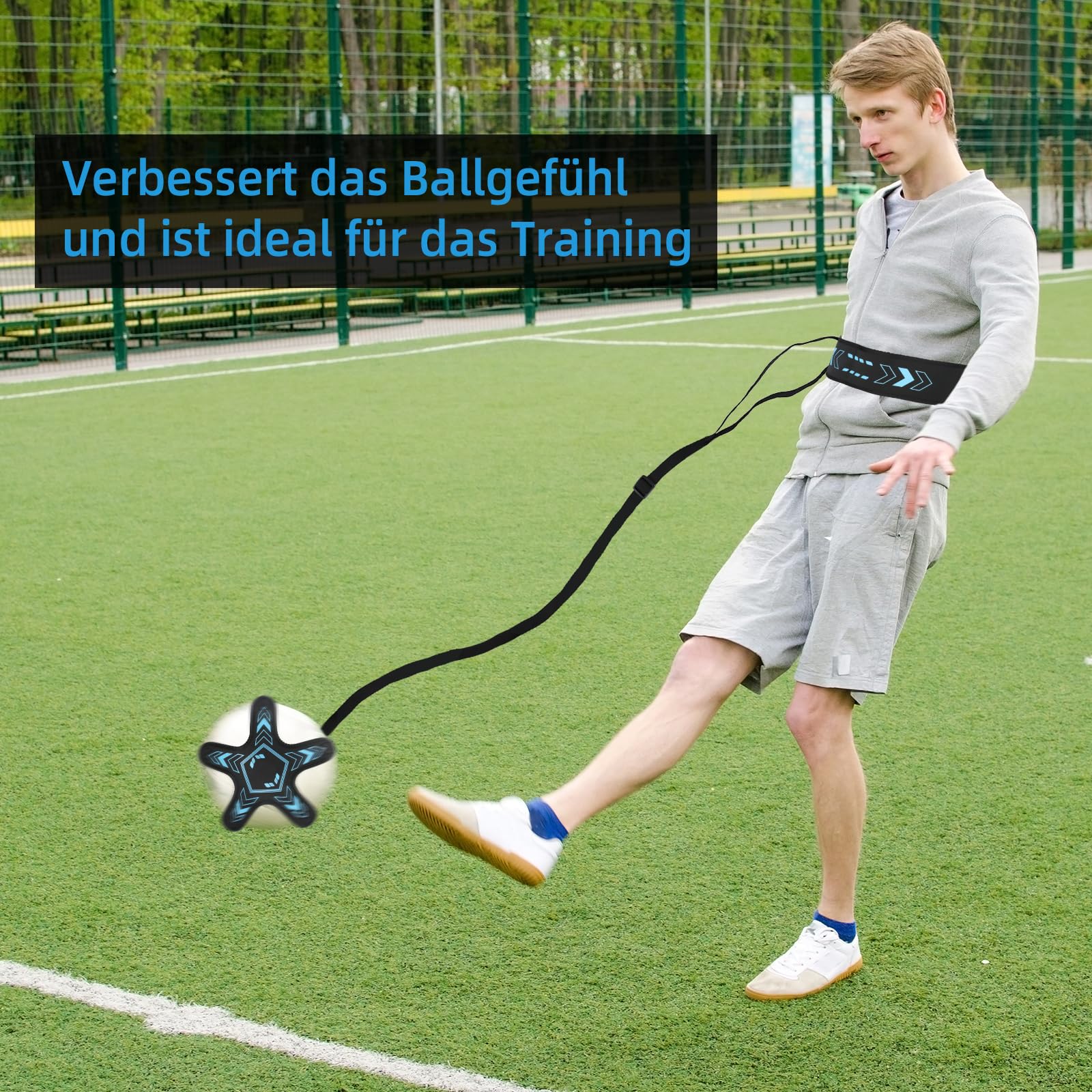 Fußballtrainer mit Kordel - Fussball Geschenke Jungen Trainingsgerät für Fußballer Fußballtrainingszubehör für Vereinsspieler Fußballtrainingsgürtel Geschenkidee