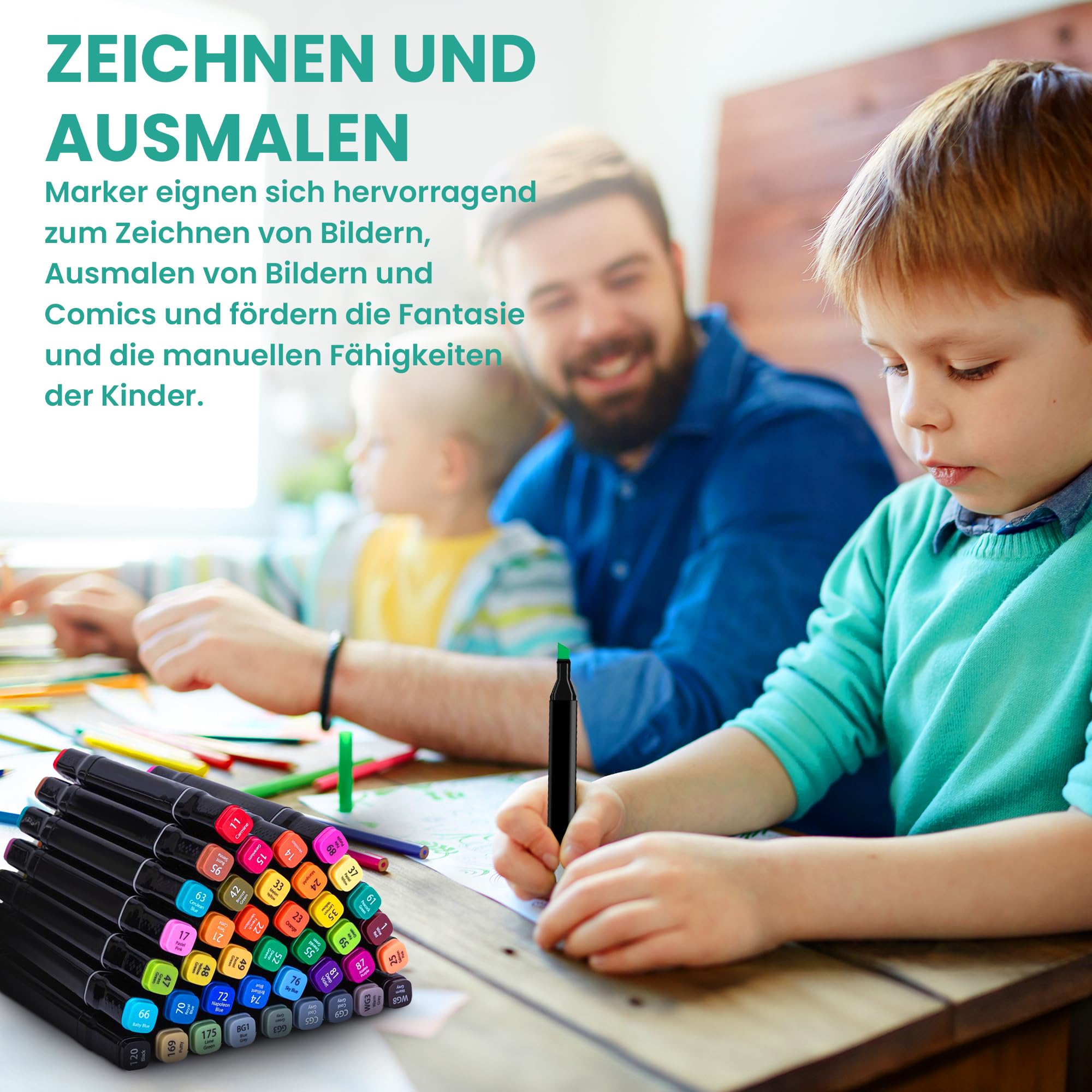 EXTRALINK Alkoholmarker Filzstifte 262 Stück, 2 Sekunde Schnell Trocknende Stifte Set, Marker Stifte mit Doppelseitige Spitze, Lebendige Tintenfarbe, Stifte mit Tragetasche, Zeichnung, Manga
