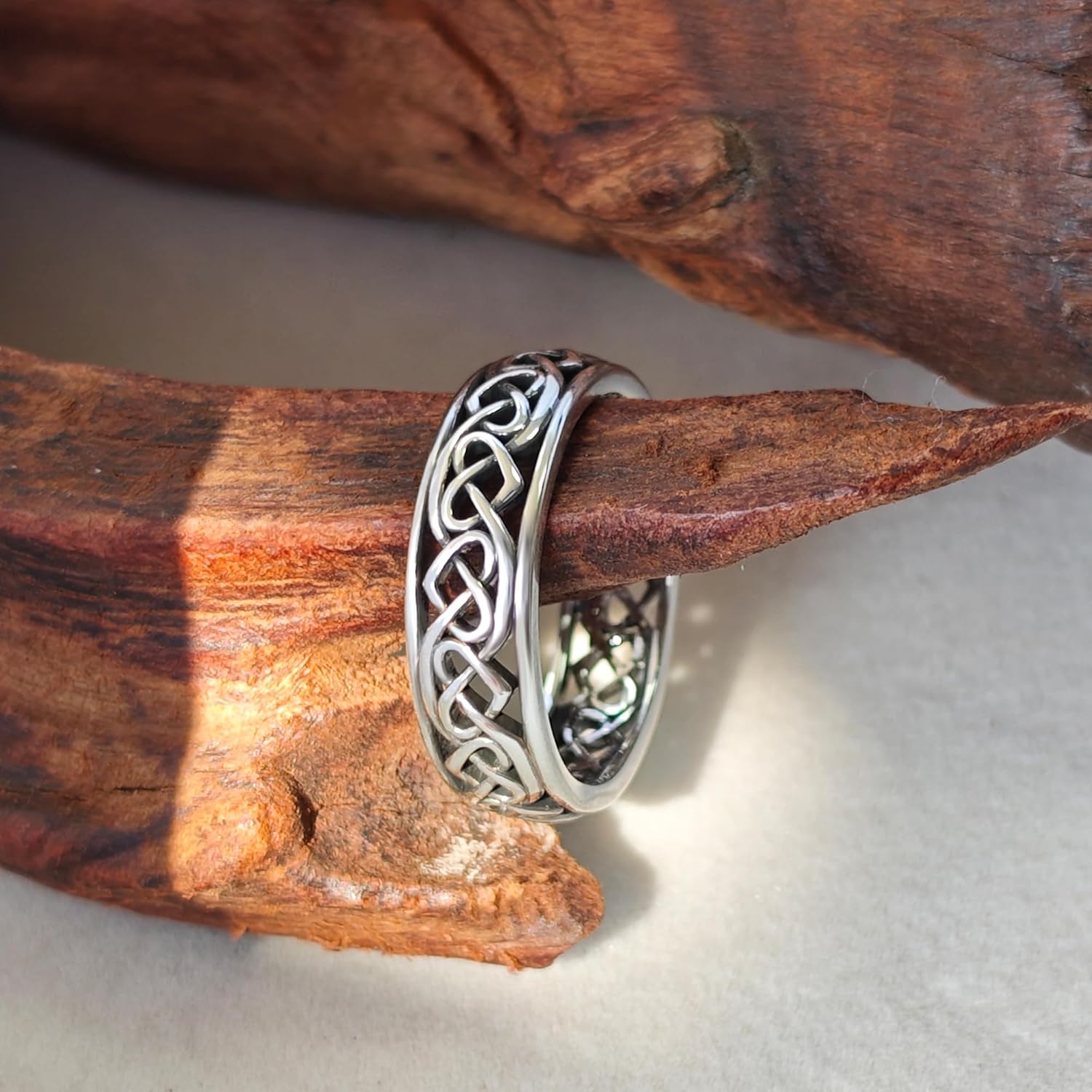 Stackable Sterling Silver Celtic Knot Ring for Women, 925 Silver Love Knot Stacking Band, Promise Ring, Infinity Heart Eternity Band, Anniversary Valentine’s Day Gift for Her
