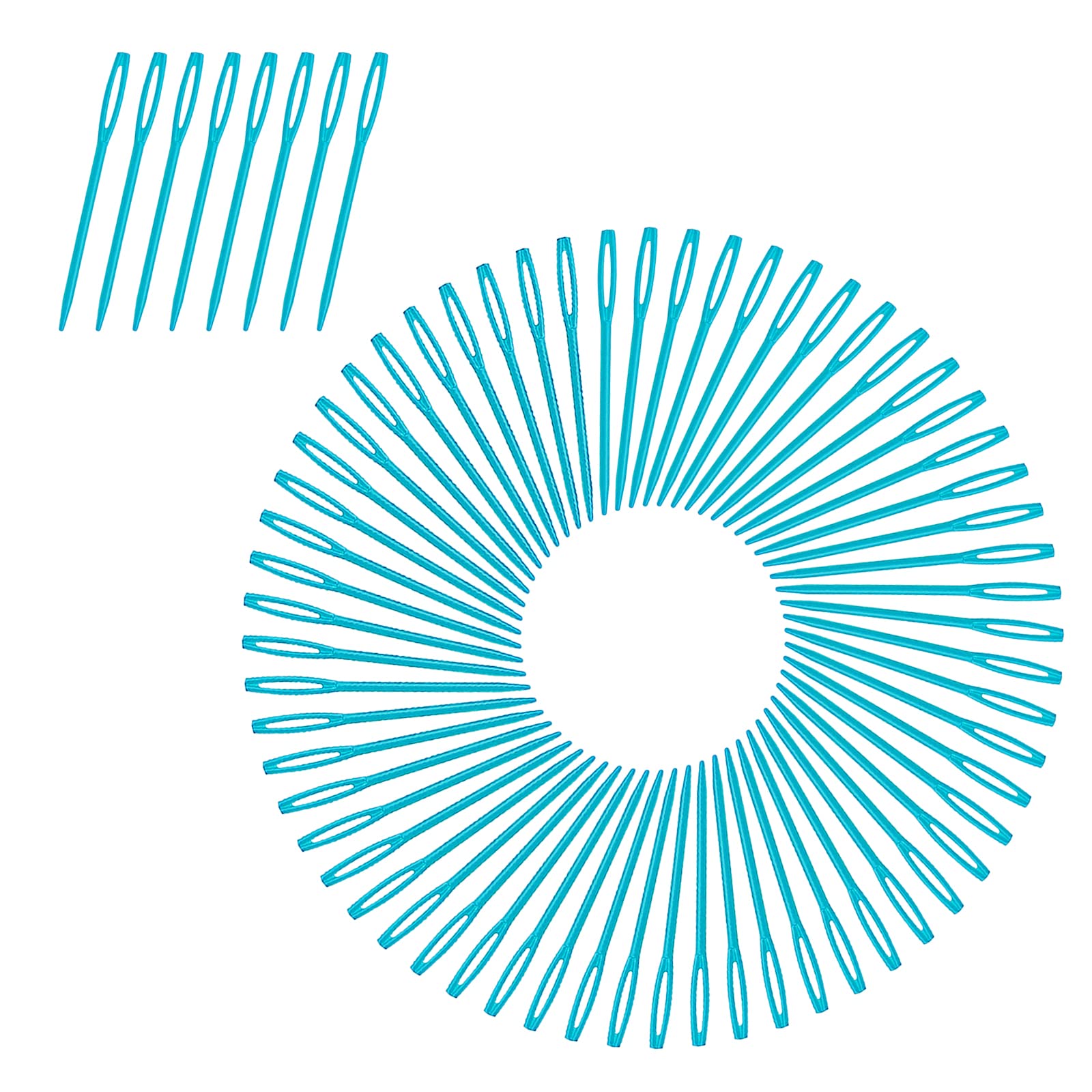 100 Pcs 7CM Plastic Sewing Needles Craft Needles Safety Needles Darning Tapestry Needles for Kids DIY Sewing Wool,Blue