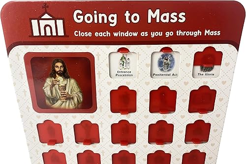 Miniatura 2 de Needzo Tabla de ventana de ir a misa para niños católicos, escuela bíblica de vacaciones, iglesia dominical cristiana, 8 x 9 pulgadas
