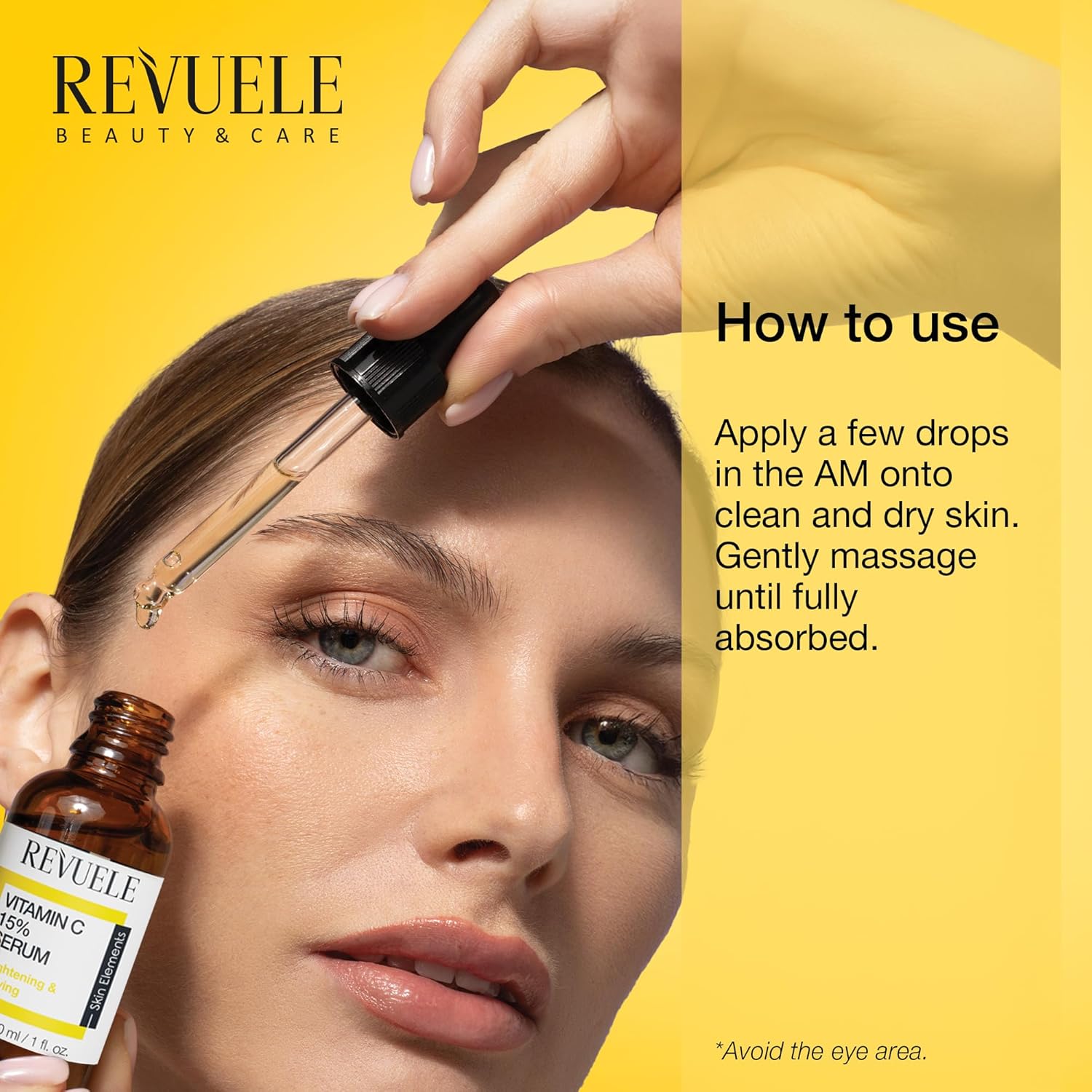 REVUELE Vitamin C 15% Serum – 30ml – Potent Antioxidant Brightening & Anti-Aging Face Serum – Vegan & Dermatologically Tested 1 fl.oz - Image 5