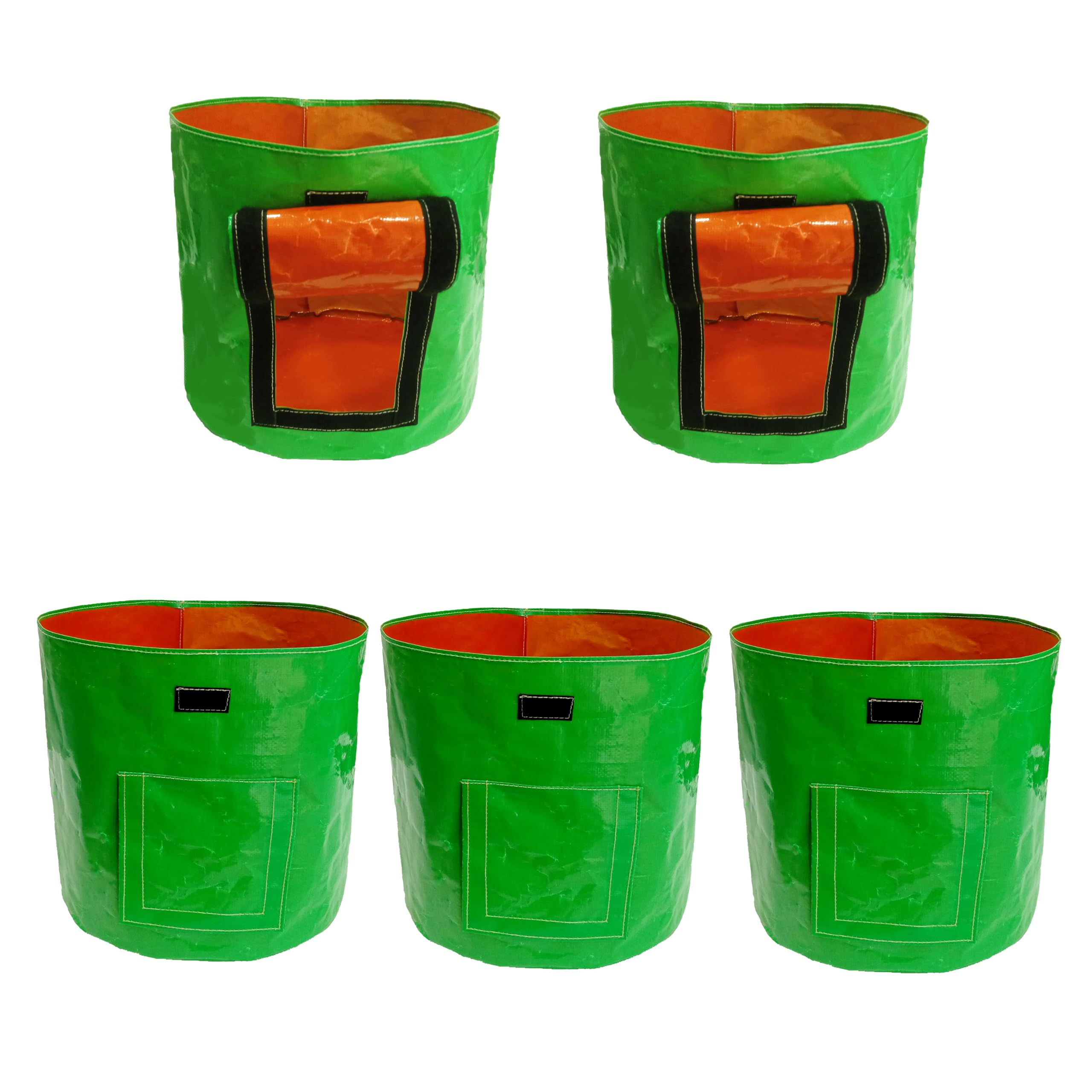 Gardeco HDPE 260 GSM UV Treated Potato Grow Bags with Flap, Planter Pot with Harvest Window for Vegetables (12x12 inch) Pack of 5