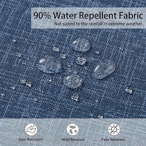 Miniatura 5 de Magpie Fabrics Juego de 2 cojines para sillas de exteriores e interiores de 17 x 16 x 2 pulgadas con lazos, impermeables, en forma de U, decoración