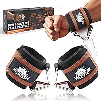 Vista 11 de Puños ajustables para muñeca de neopreno con correas acolchadas para equipos de entrenamiento de fuerza con máquinas de cable