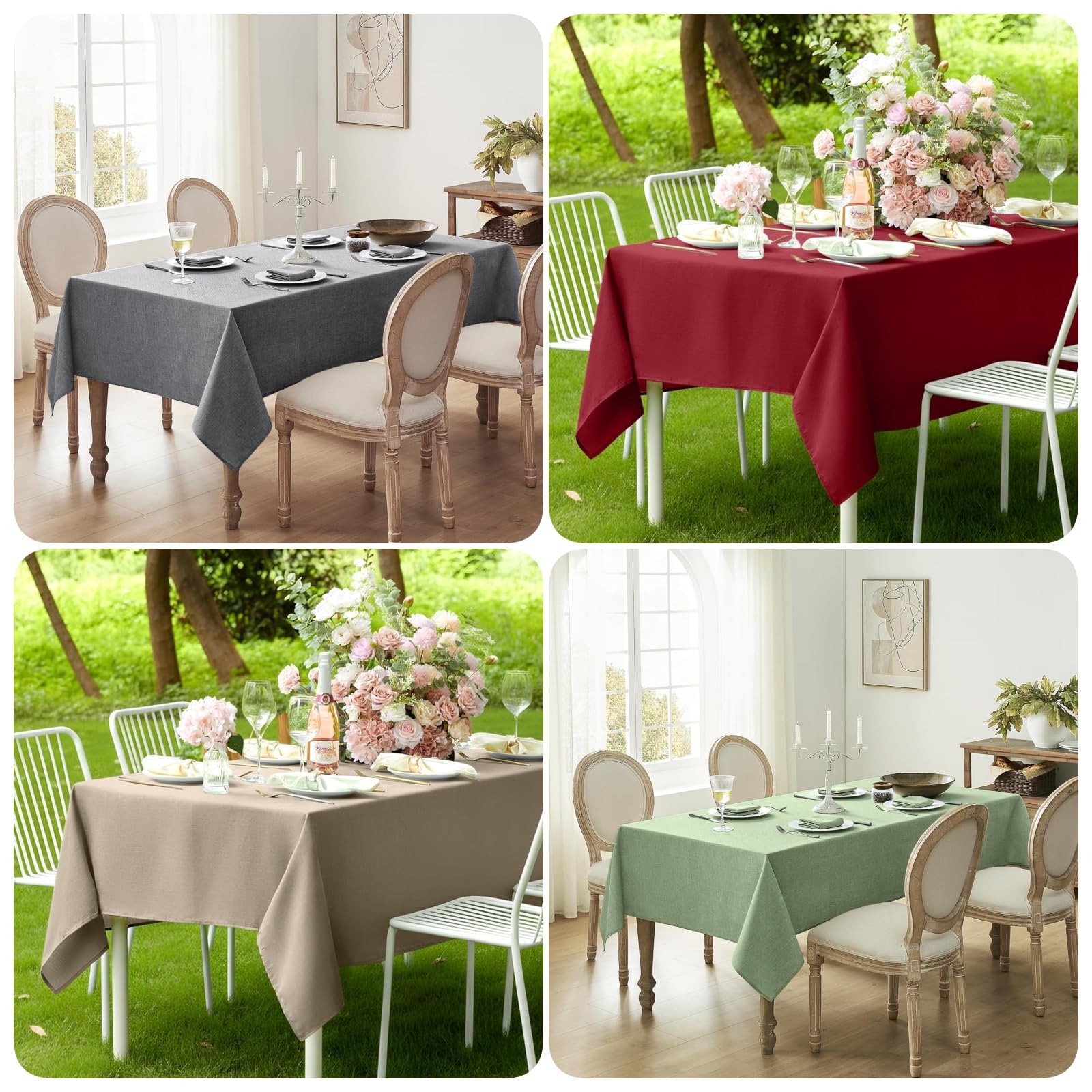 Mantel Rectangular Antimanchas 120 x 225 cm Lavable, Impermeable Manteles de Mesa Color y Tamaño a Elegir para Decoración de Banquetes Durante Todo El Año, Gris Oscuro