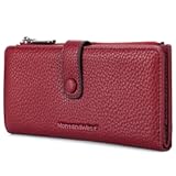 Women&apos;s Wallet Long Bifold Card Holder RFID Blocking with Zipper Coin Pocket