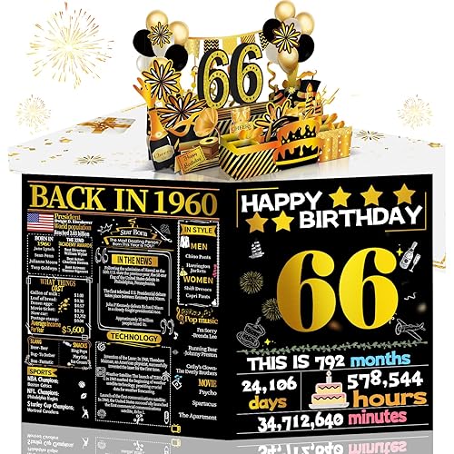 Miniatura 75 de Joycard Tarjeta de cumpleaños número 42 para mujeres y hombres, regalo de feliz cumpleaños 3D desplegable para ella y él, divertidas decoraciones