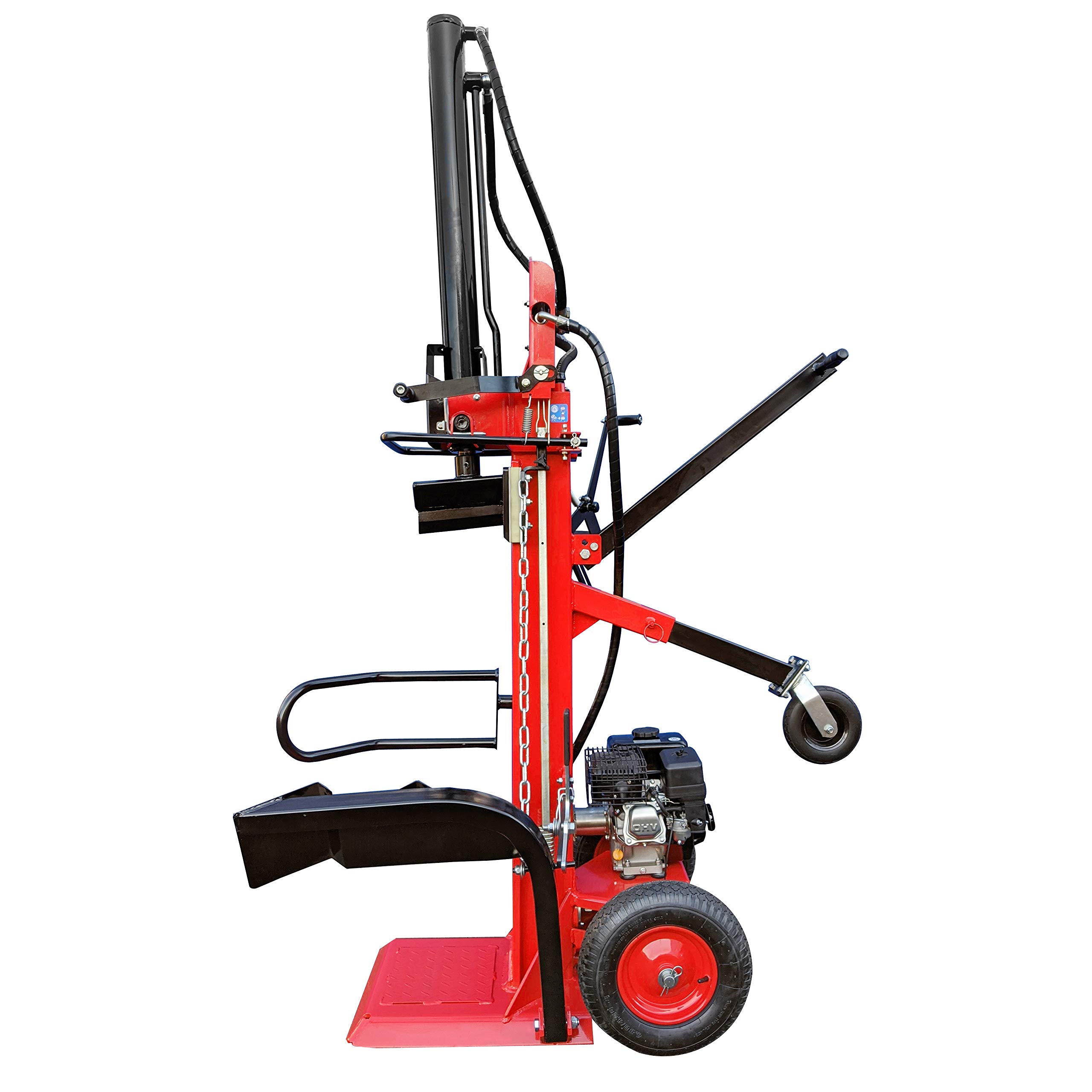 CROSSFER Holzspalter LS22T-G10.0/22 Tonnen Spaltkraft / 110 cm Spaltlänge/Benzinmotor 10 PS 4 Takt OHV luftgekühlt / 2 Hand Bedienung/große Luftbereifung/hohe Spaltkraft