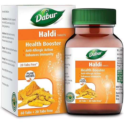 Dabur Haldi Health Booster - Immunity Enhancer 60 tabs