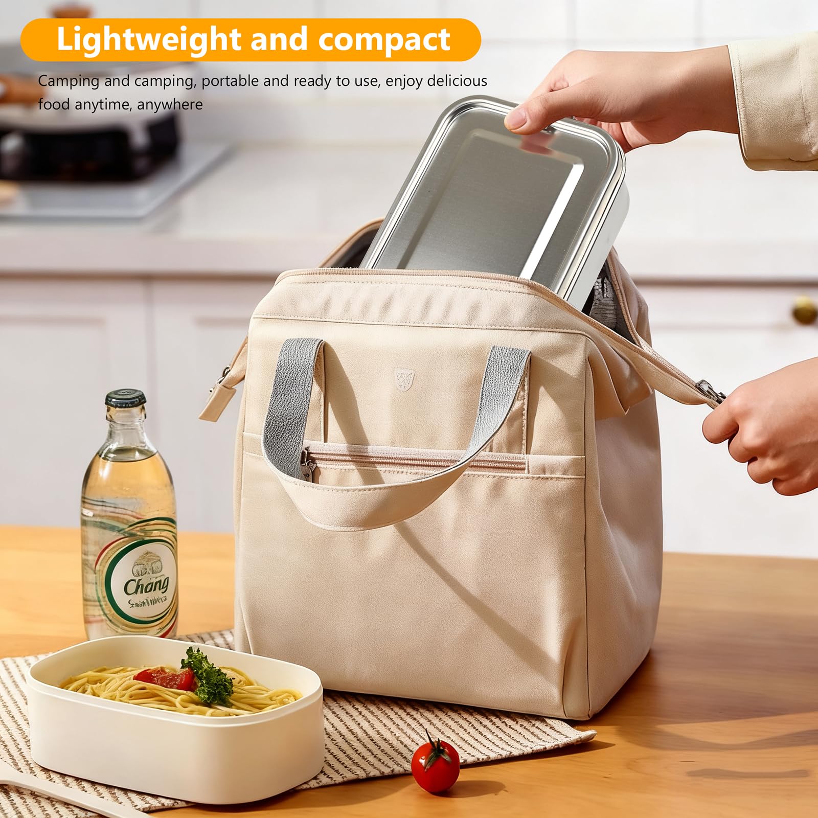 Kyaoayo Contenitore pranzo in acciaio inox a prova di perdite, 850 ml, adulti e bambini, chiusura a clip, scuola, lavoro, picnic