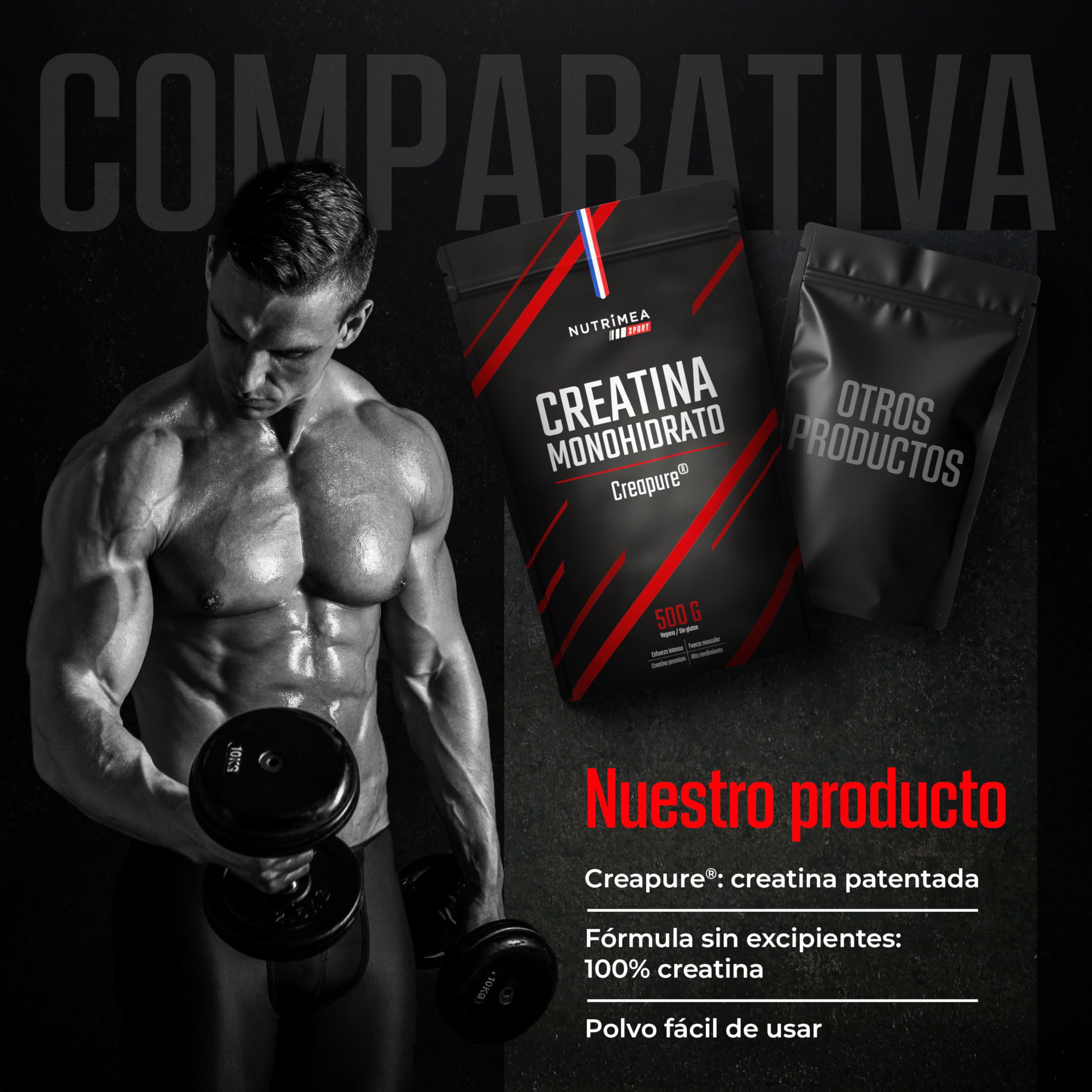 Creatina Monohidrato | Creapure | 3000 mg | Micronizada | 500 g
